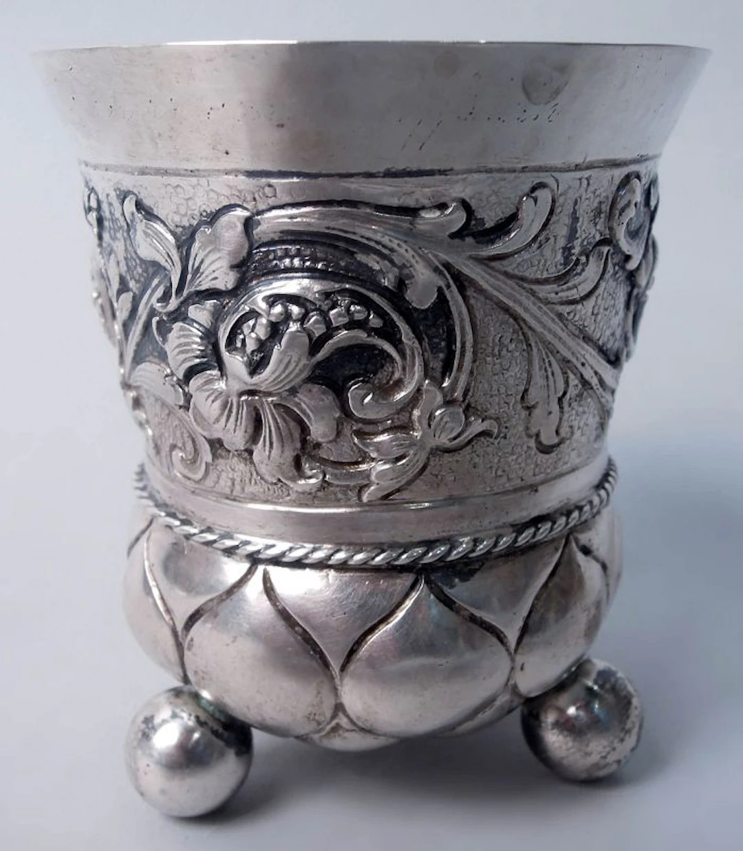 Antique European Baroque Silver Wine Cup