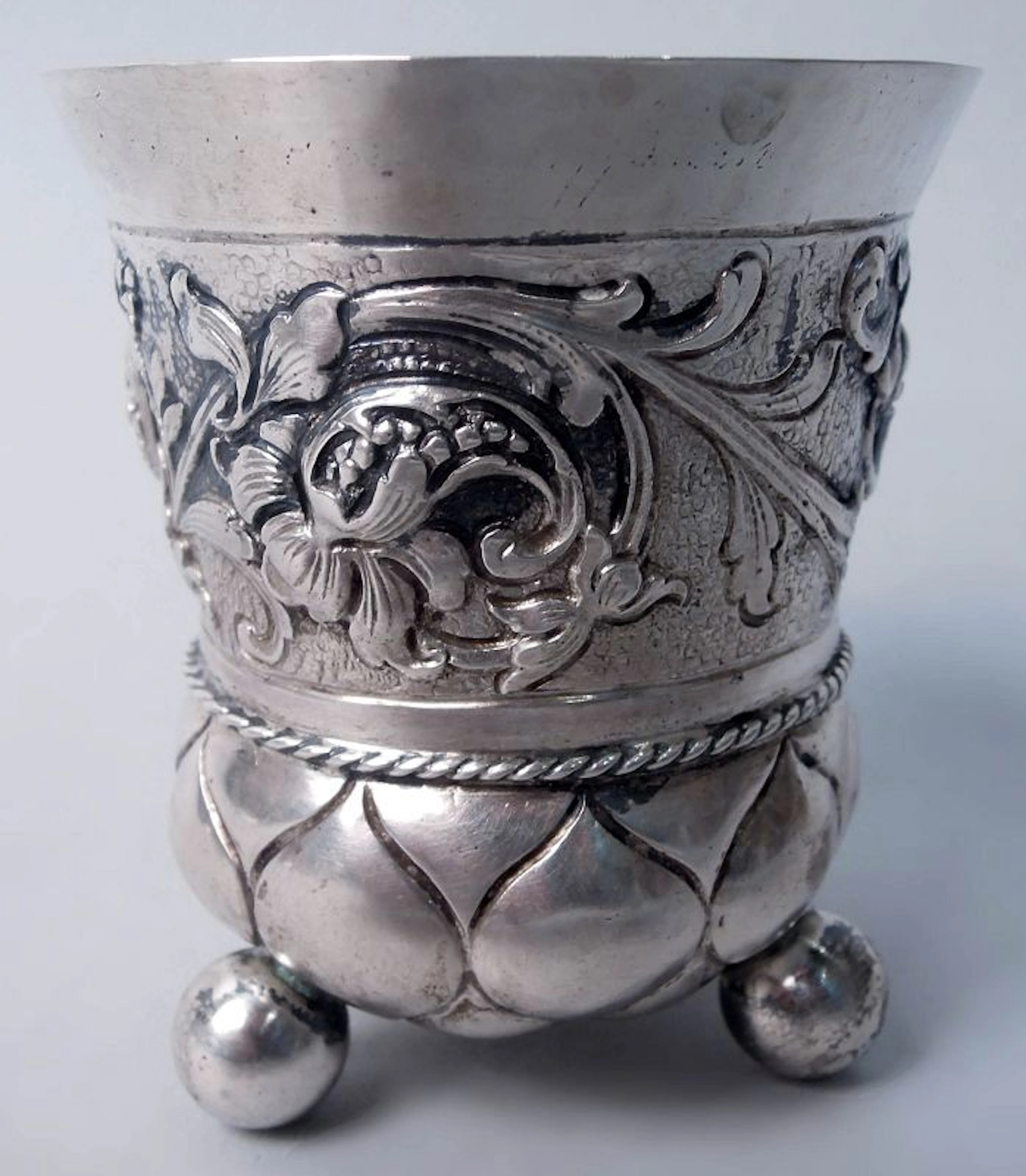 Antique European Baroque Silver Wine Cup