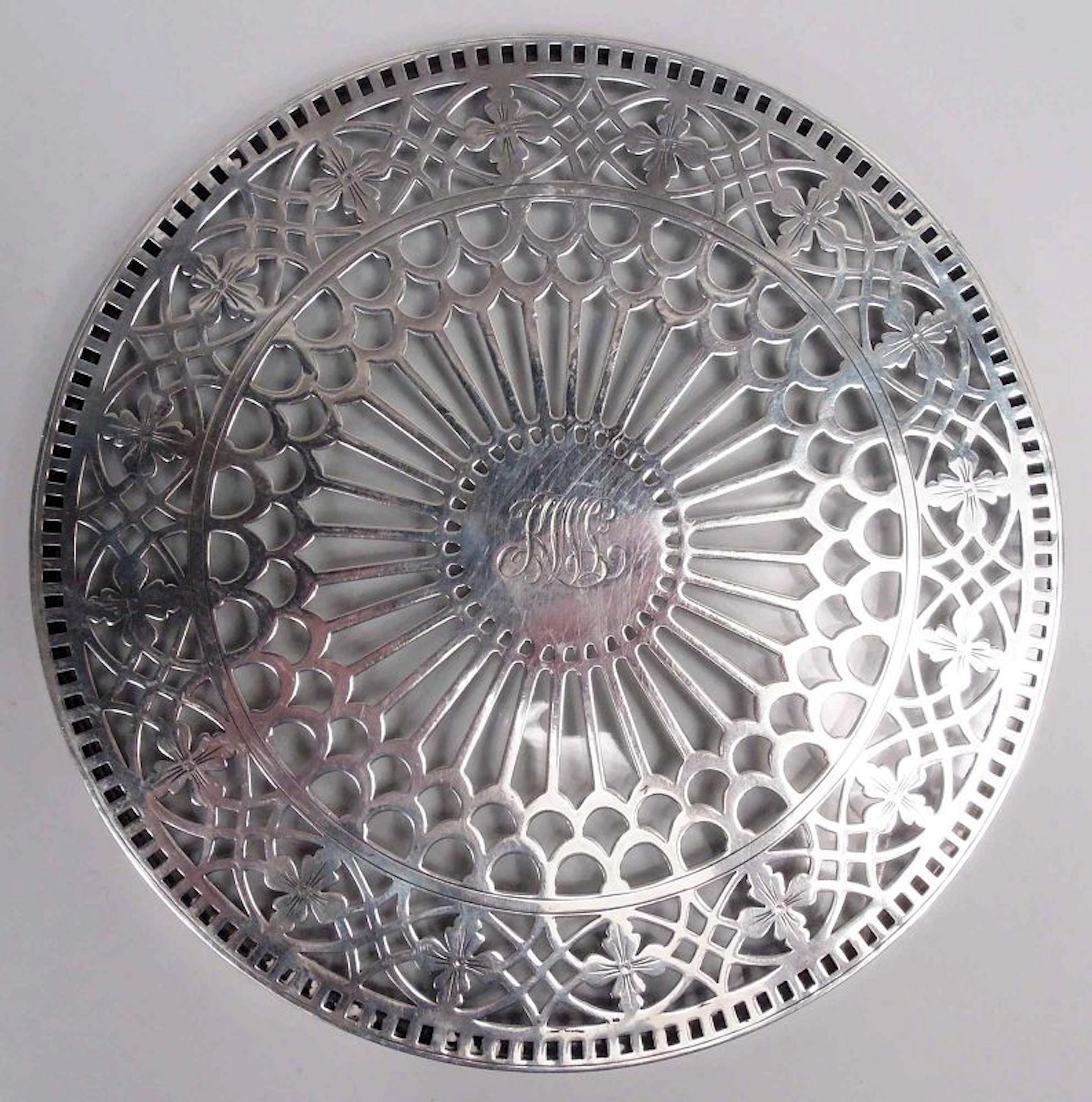Antique Tiffany Edwardian Classical Silver Overlay Trivet