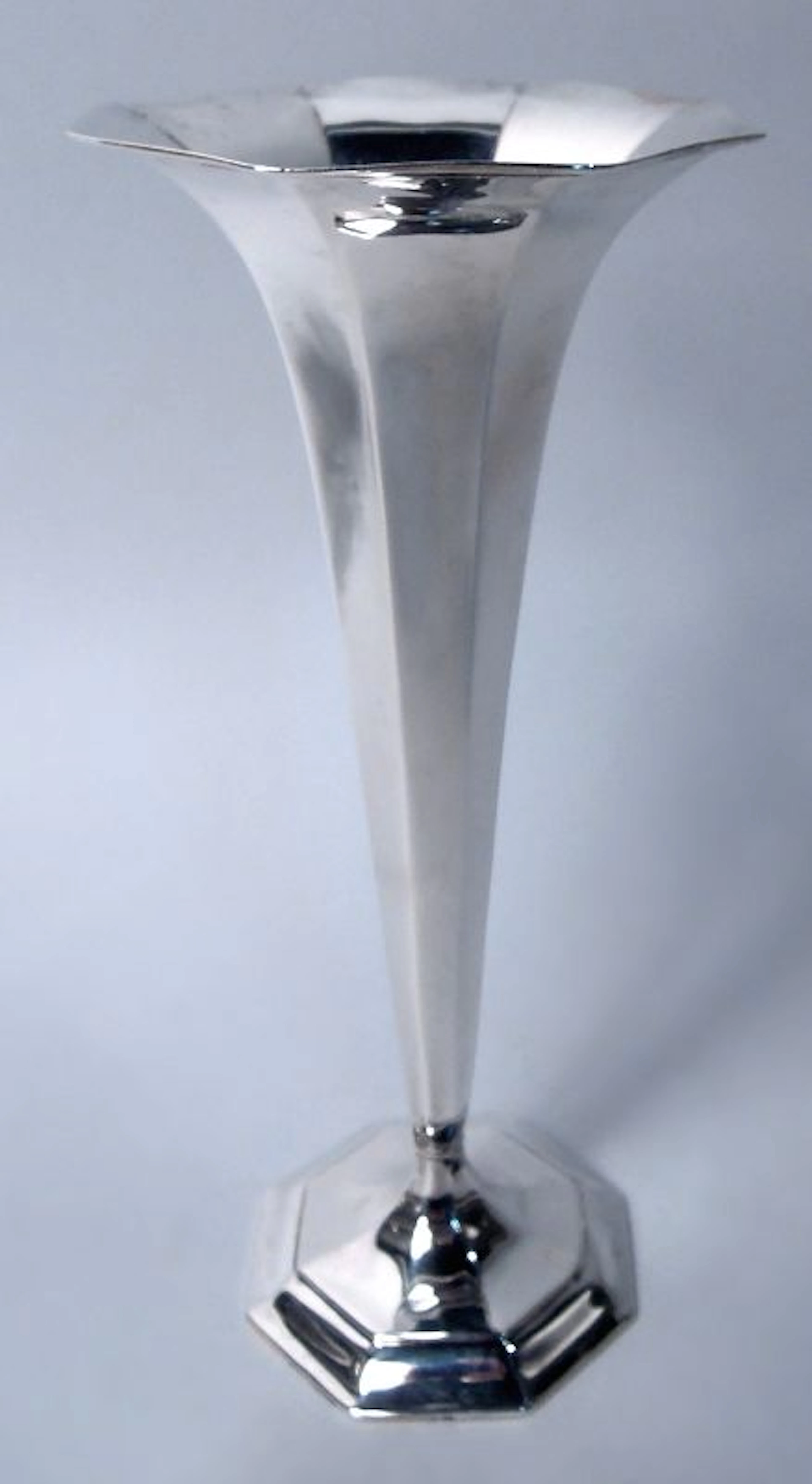 Antique Tiffany American Art Deco Sterling Silver 9-Inch Vase