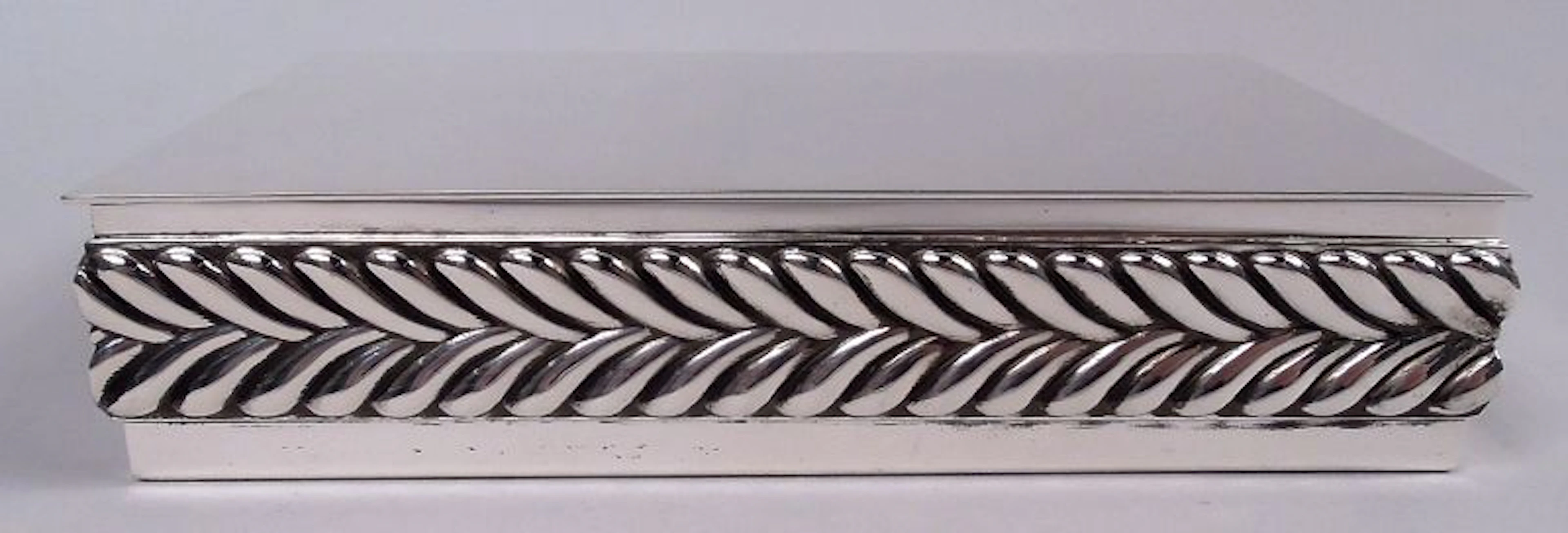 Tiffany Modern Sterling Silver Box with Bold Wave Edge