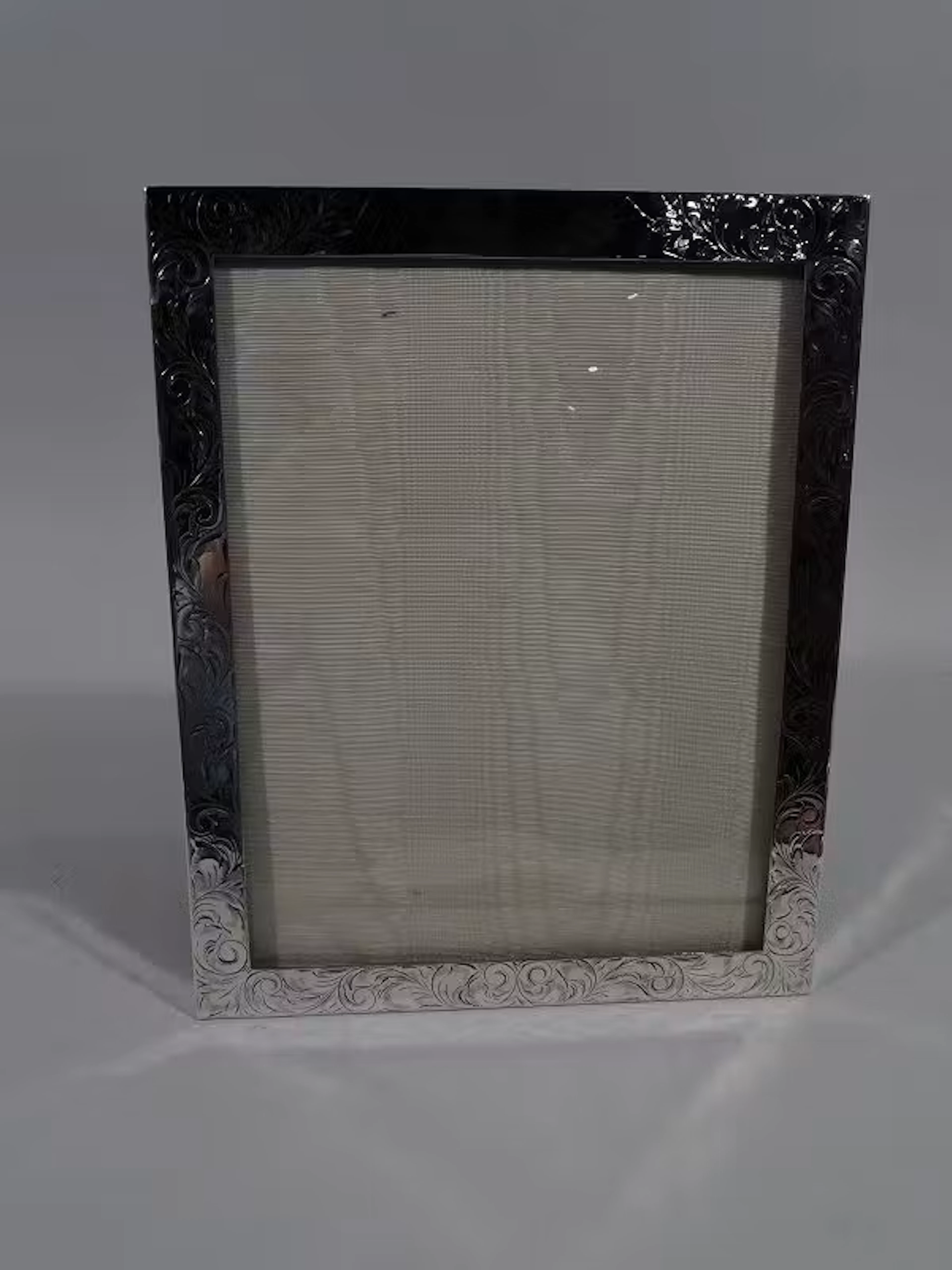 Antique American Edwardian Art Nouveau Sterling Silver Picture Frame