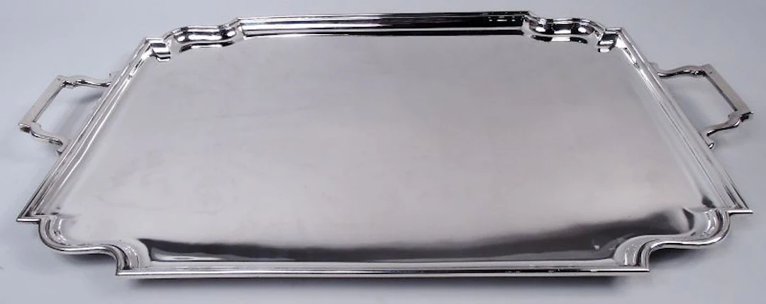 Antique English Art Deco Sterling Silver Tea Tray 1932