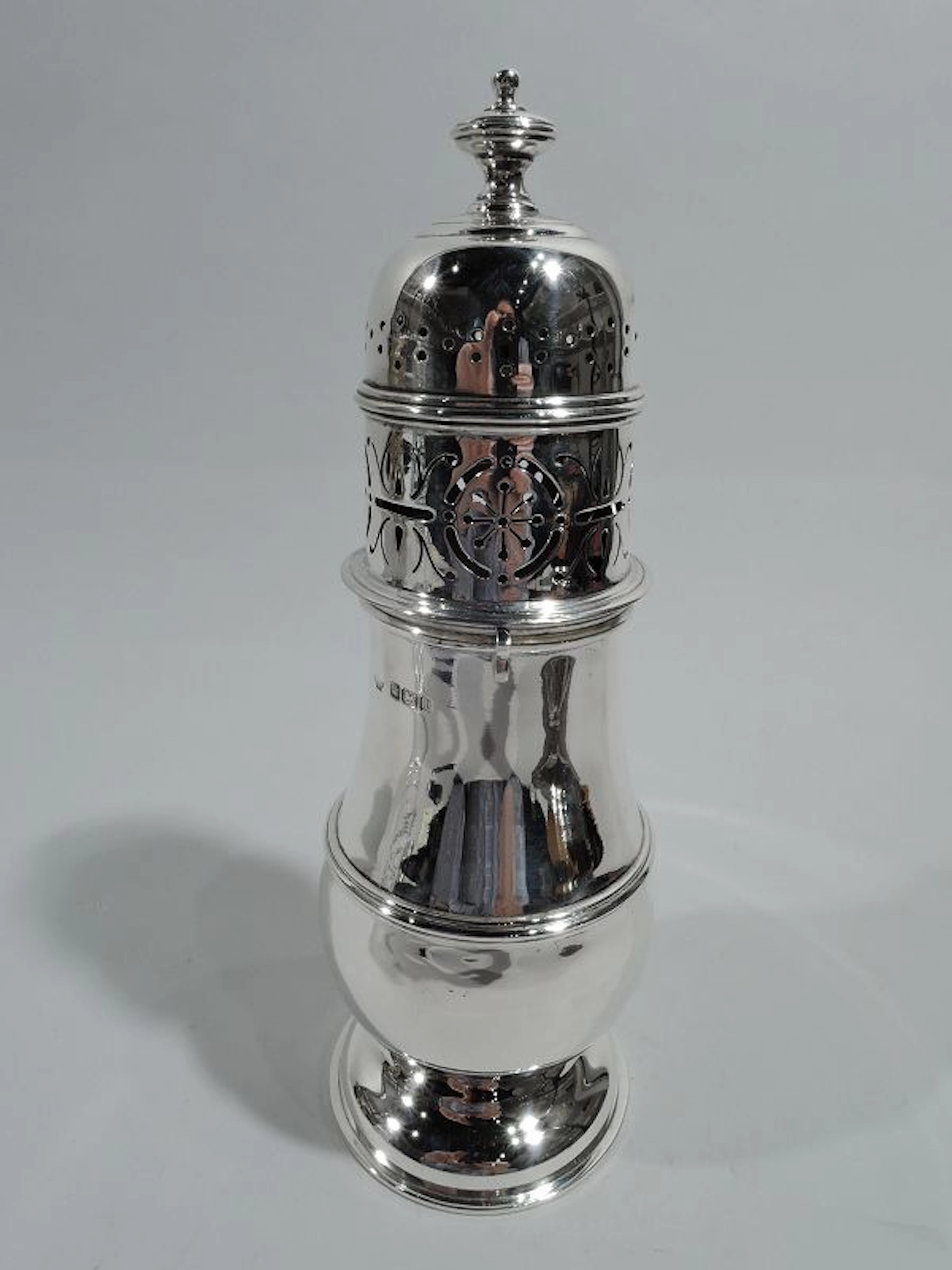 Large Antique English Edwardian Sterling Silver Sugar Caster