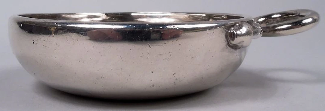 Antique French Silver Wine Taster with Snake Handle 18th C
