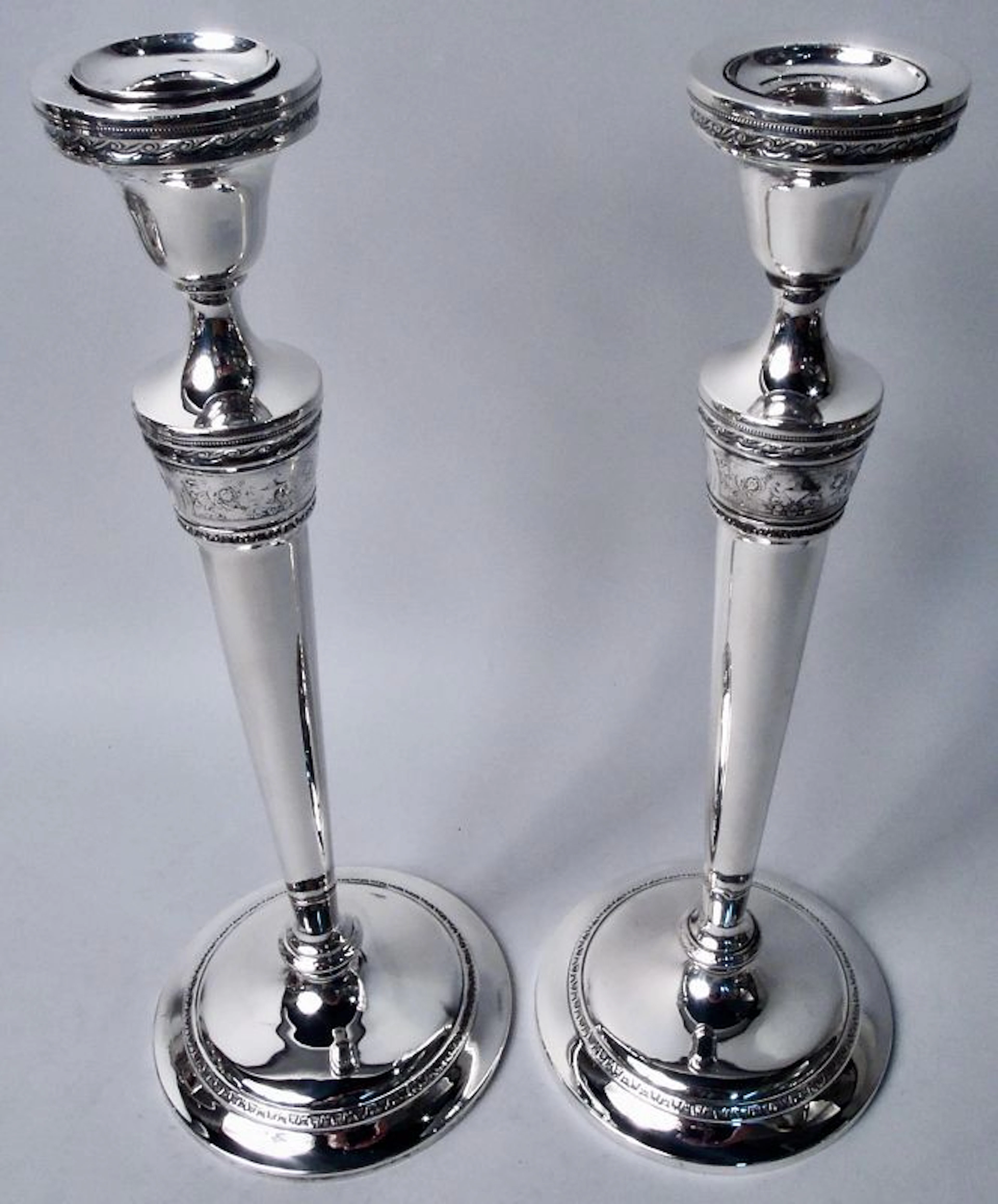 Pair of International Wedgwood Sterling Silver 12-Inch Candlesticks