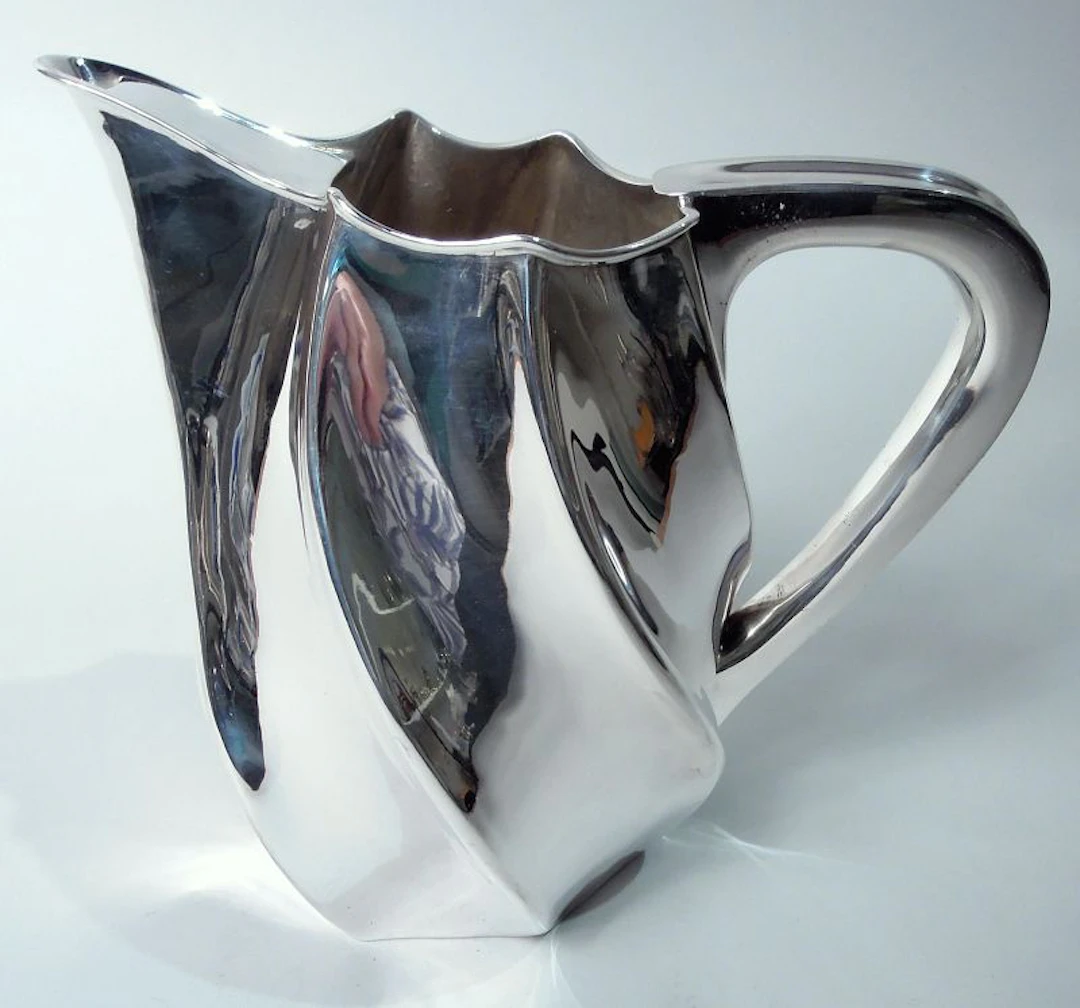 Italian Retro Deco Sterling Silver Water Pitcher