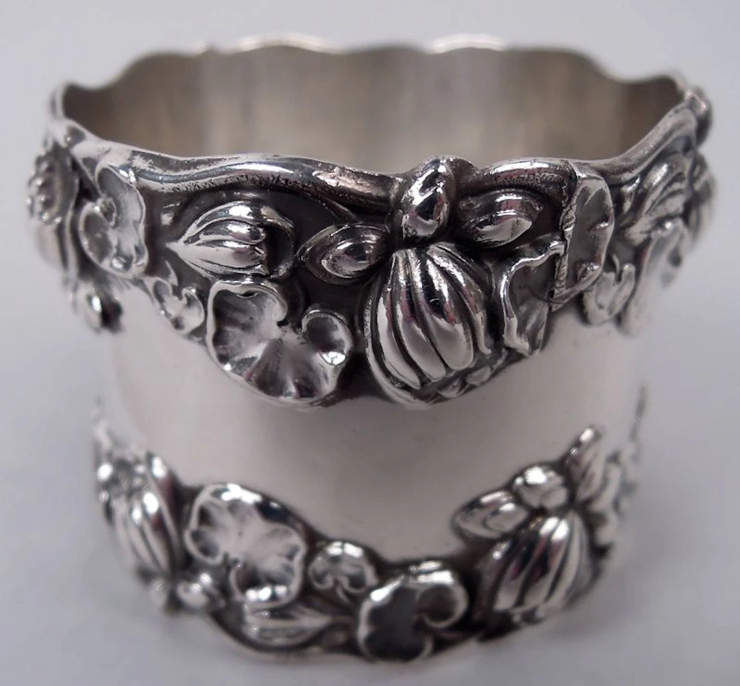 Antique Gorham Victorian Art Nouveau Sterling Silver Napkin Ring