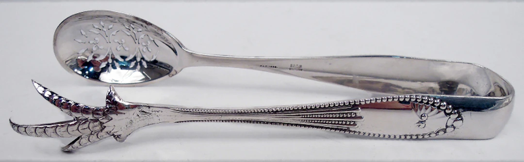 Antique Gorham Chippendale Sterling Silver Ice Tongs