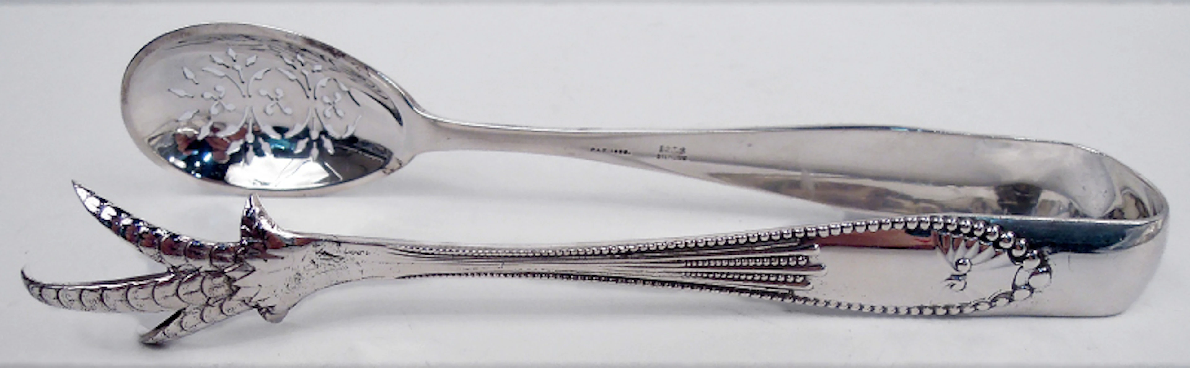 Antique Gorham Chippendale Sterling Silver Ice Tongs