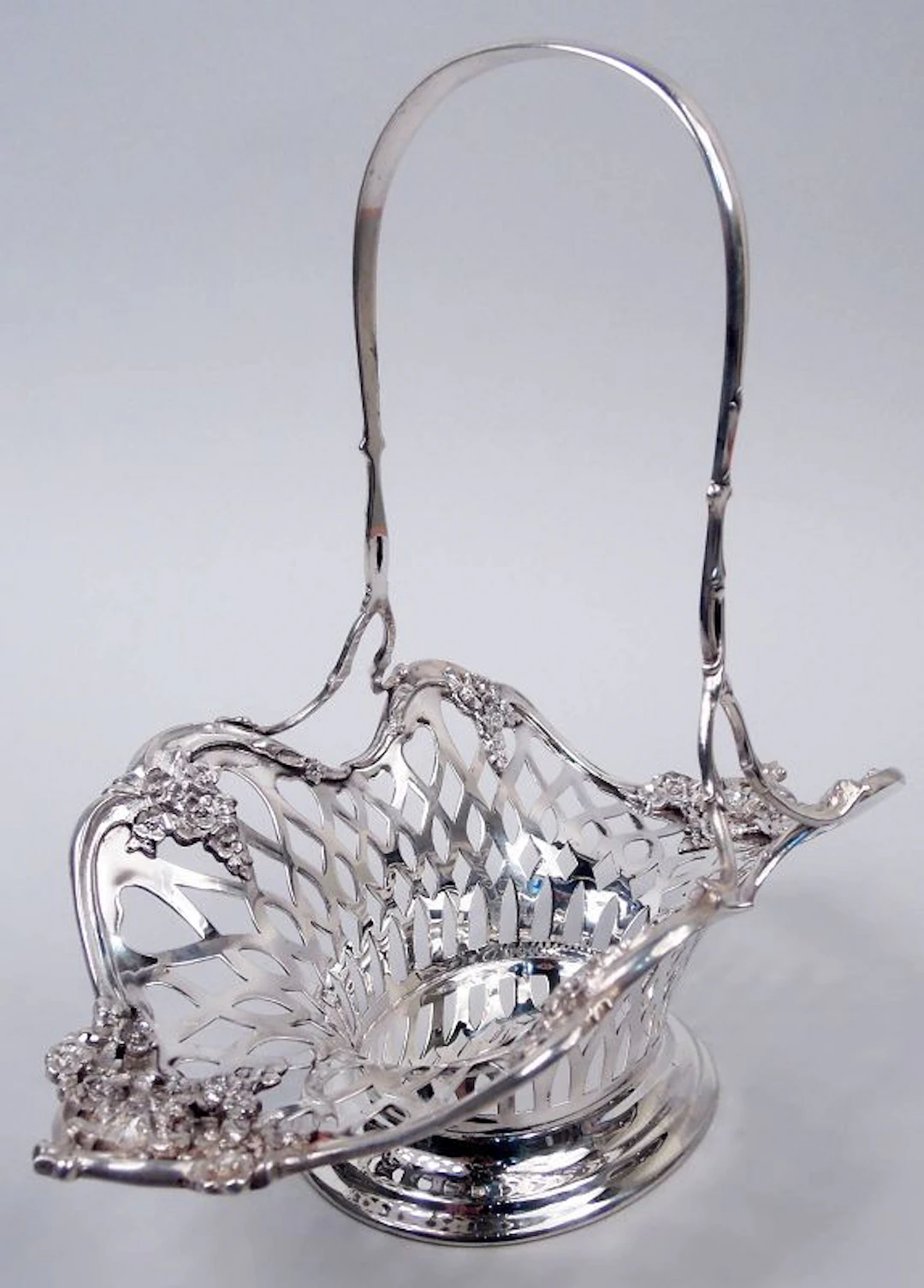 Pretty Antique Tiffany American Edwardian Sterling Silver Basket