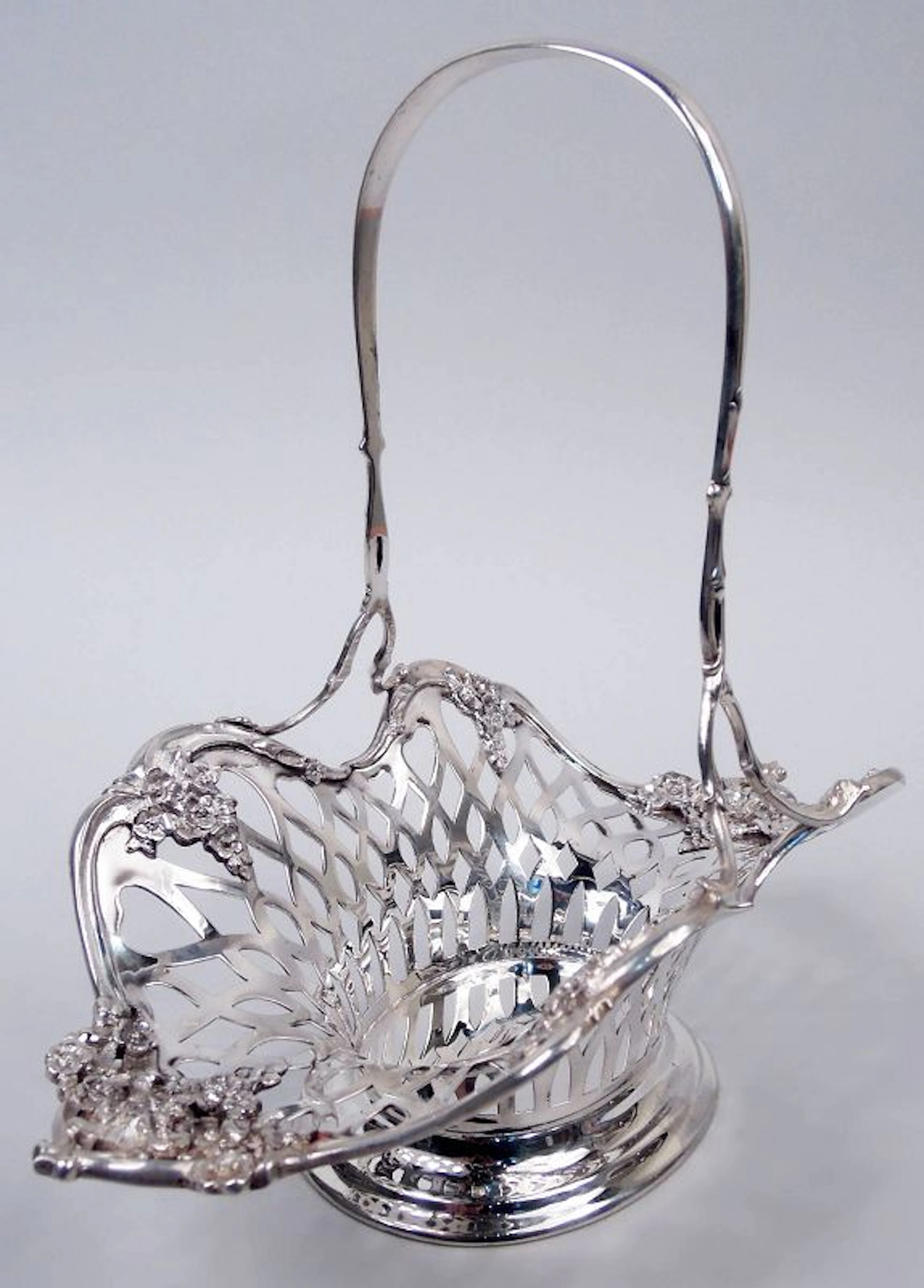 Pretty Antique Tiffany American Edwardian Sterling Silver Basket