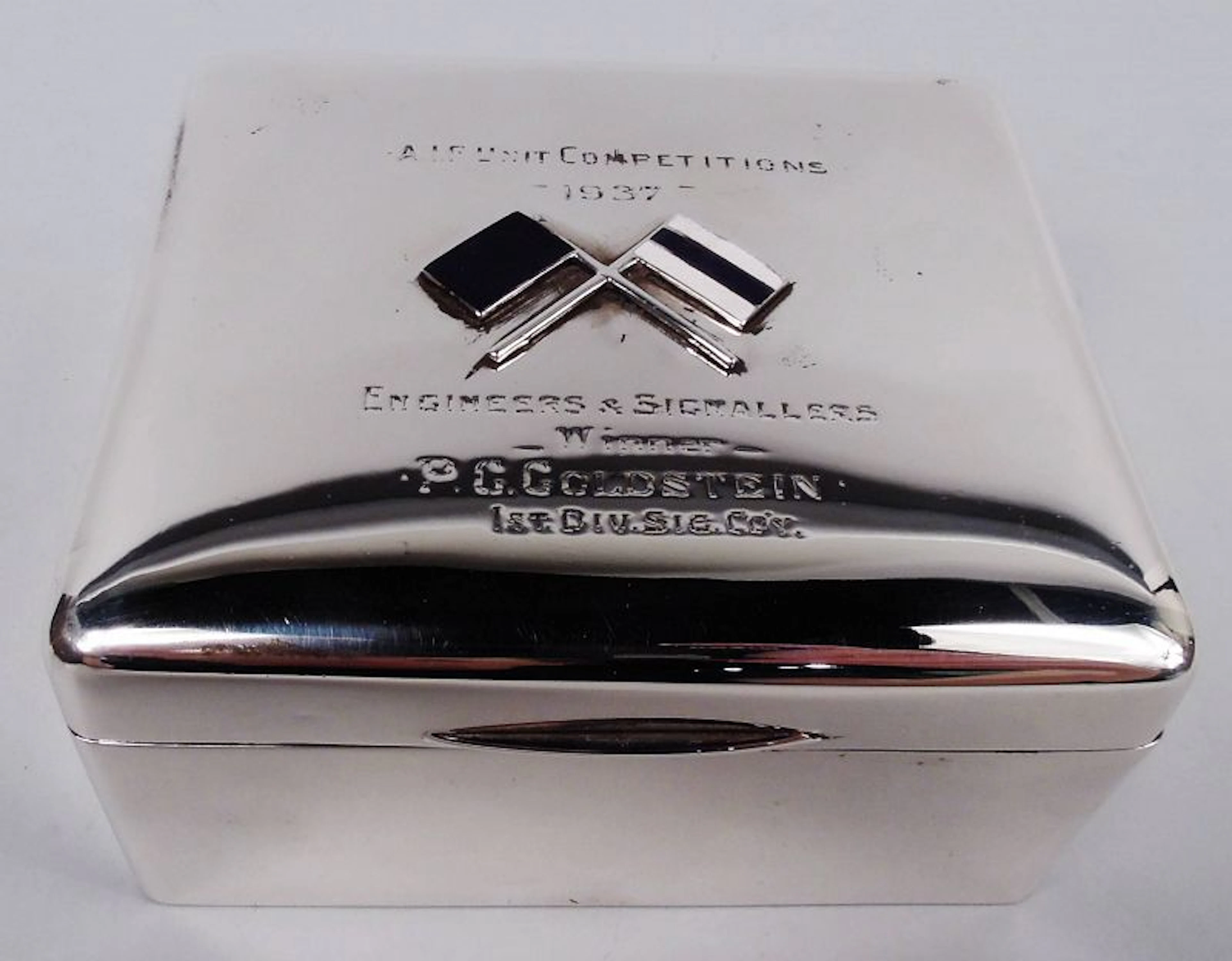 Modern Sterling Silver Box with Australian Imperial Force Association