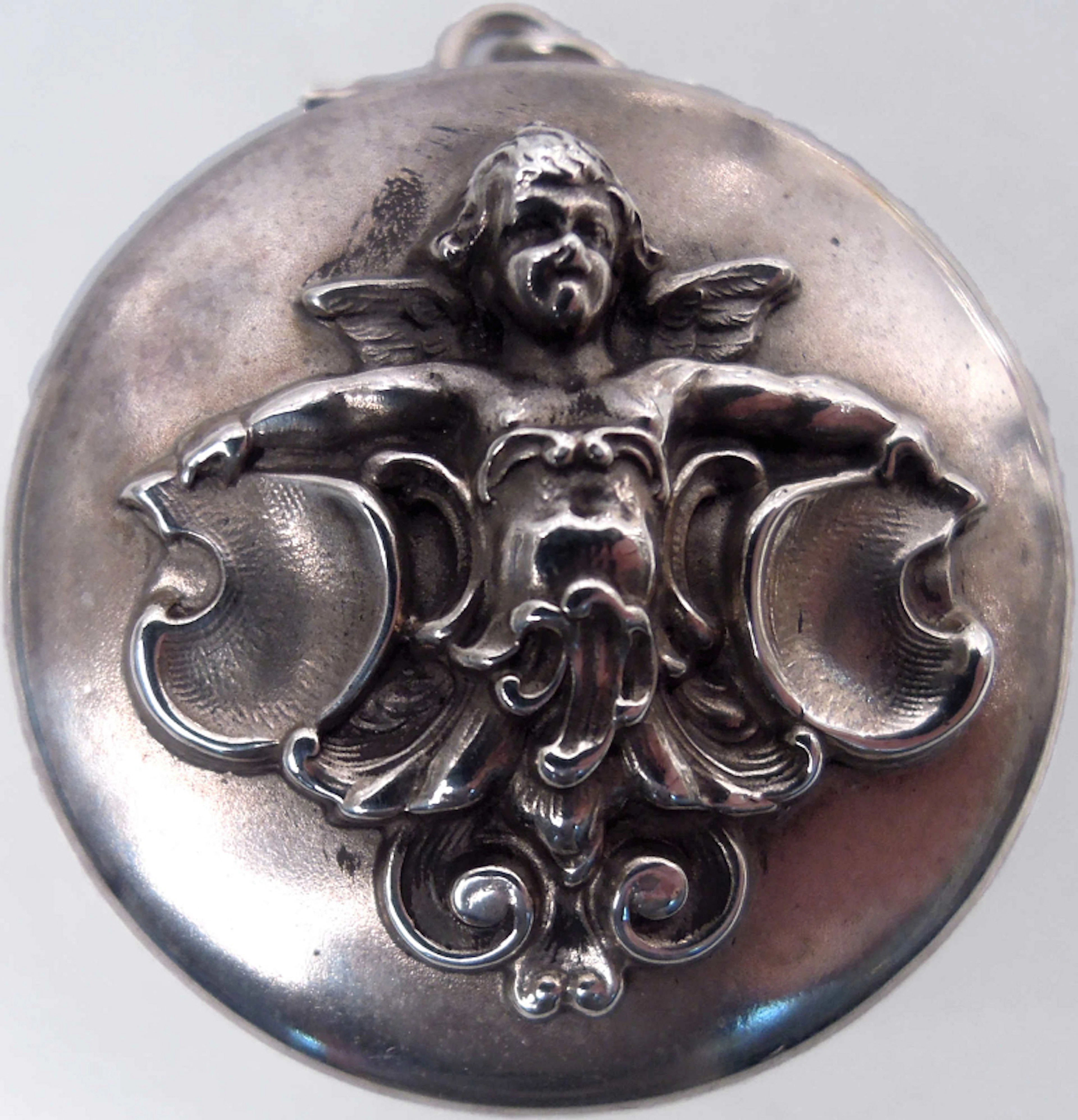 Antique Kerr American Victorian Rococo Sterling Silver Pillbox