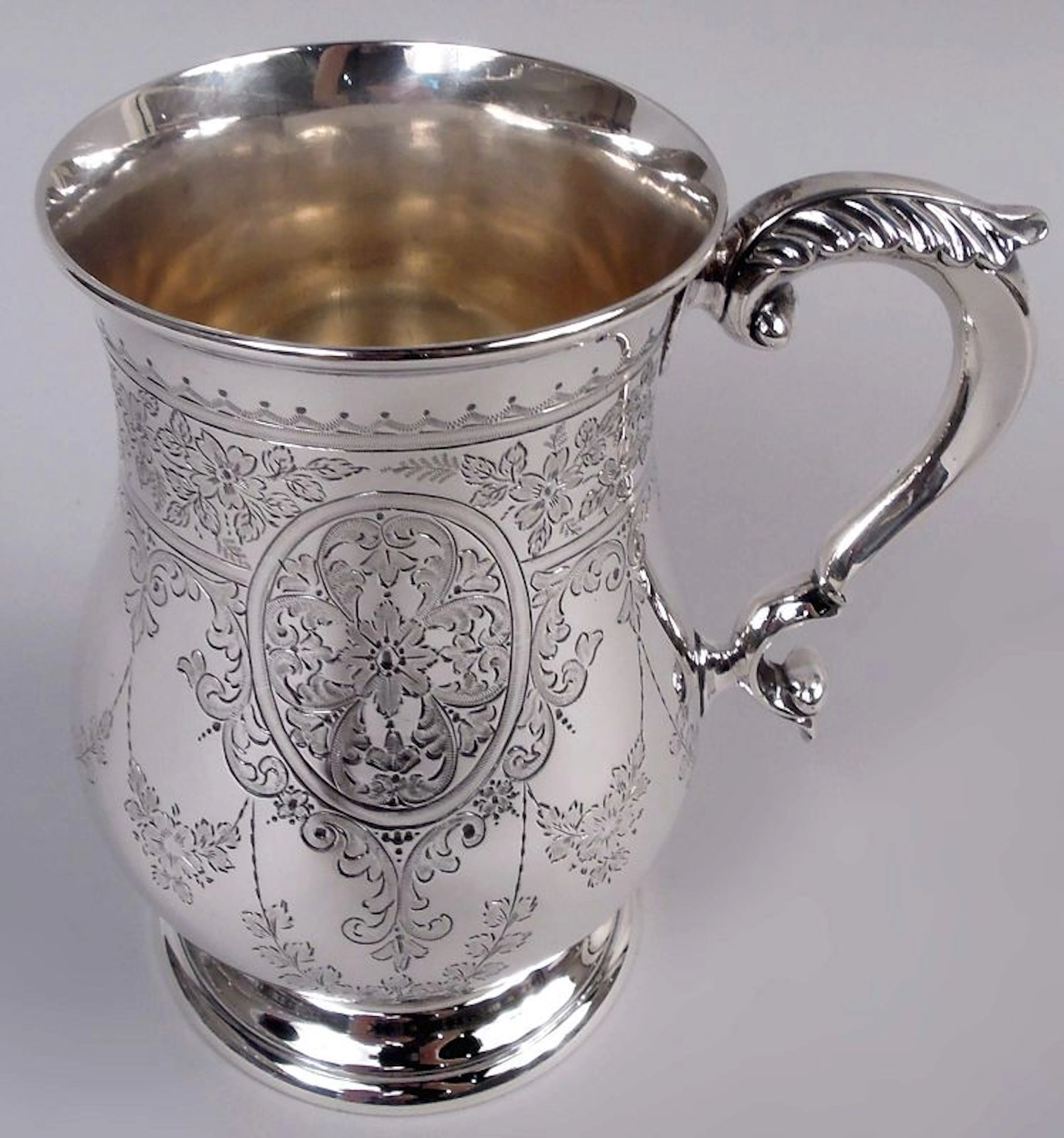 Large Antique English Victorian Georgian Sterling Silver Mug 1884