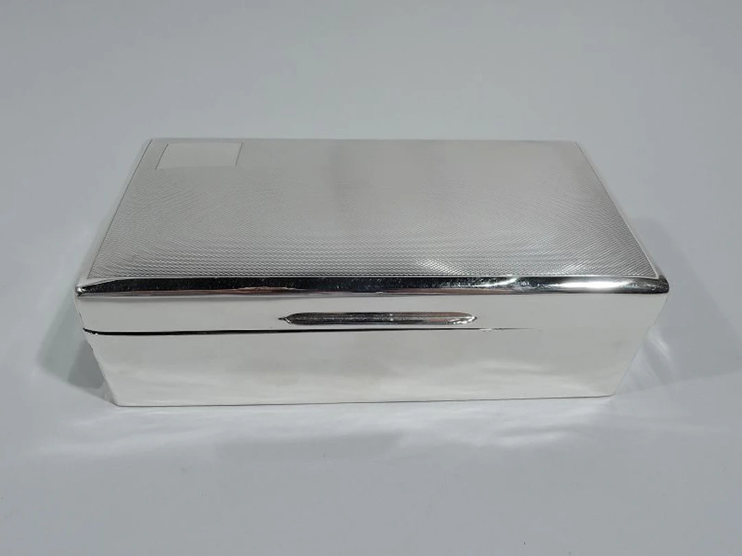 Antique English Art Deco Sterling Silver Box 1939