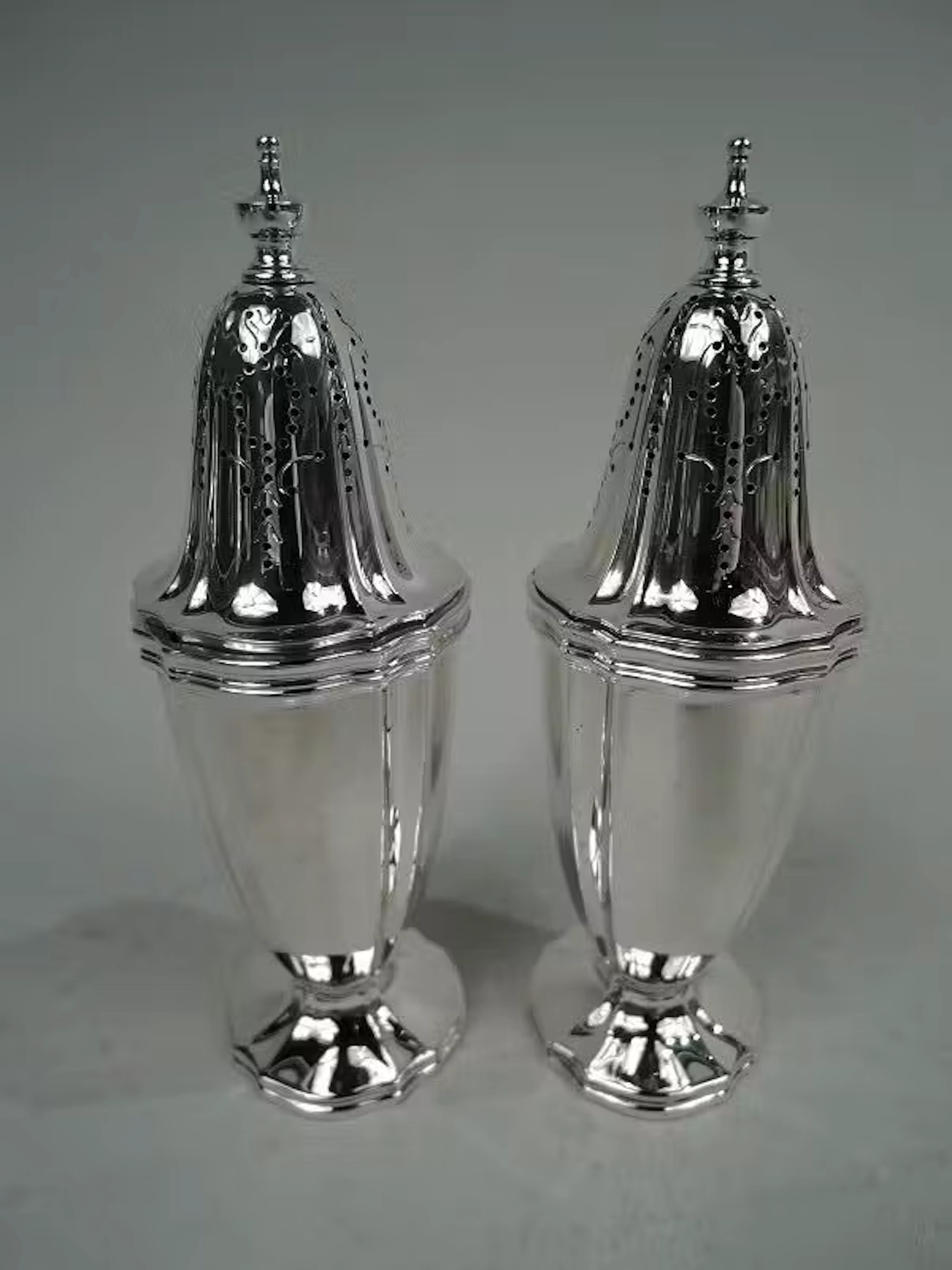 Pair of Antique Tiffany Edwardian Classical Pepper Shakers