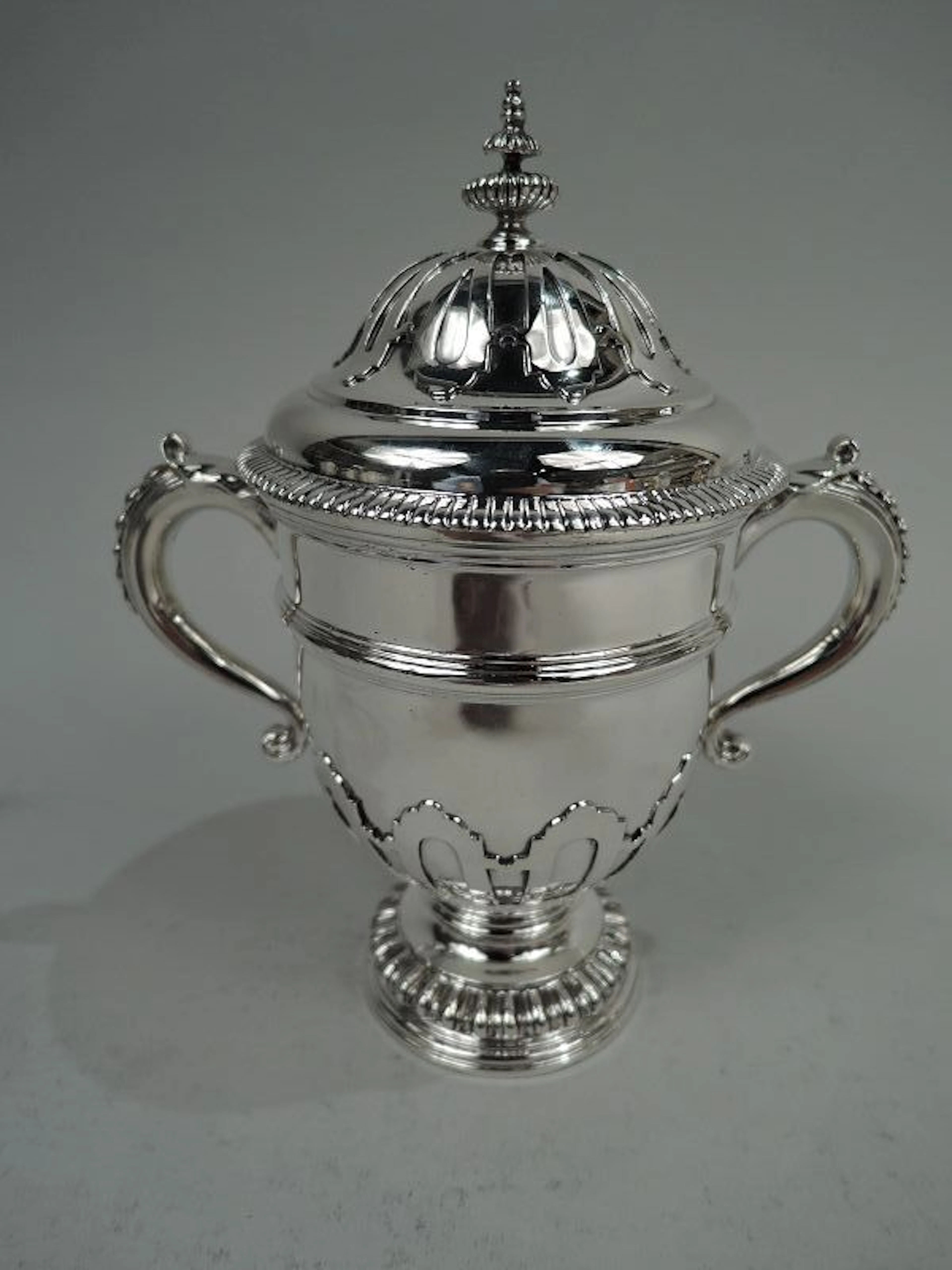 Crichton English Neoclassical Britannia Silver Covered Urn 1930