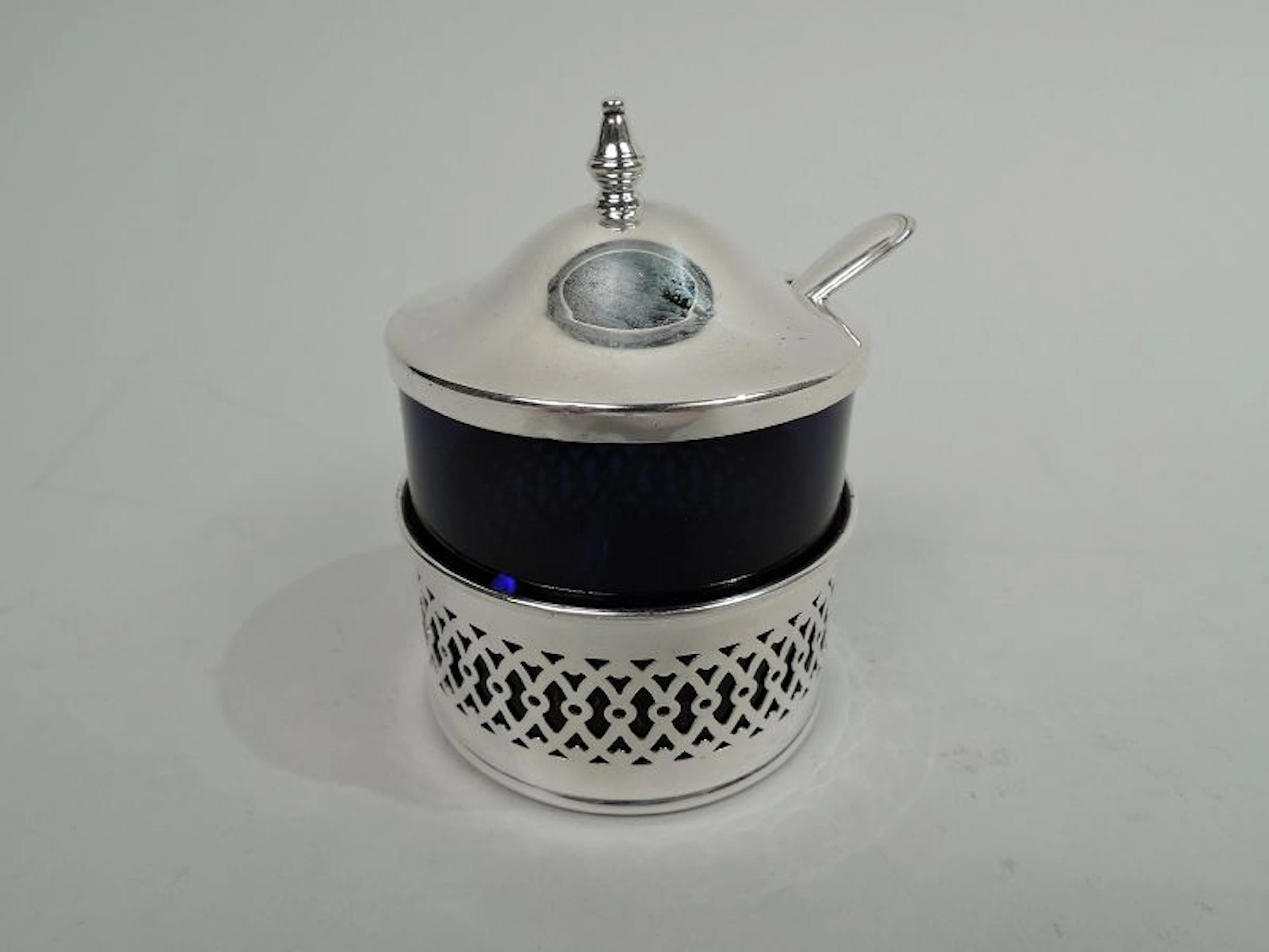 American Modern Georgian Sterling Silver Mustard Pot