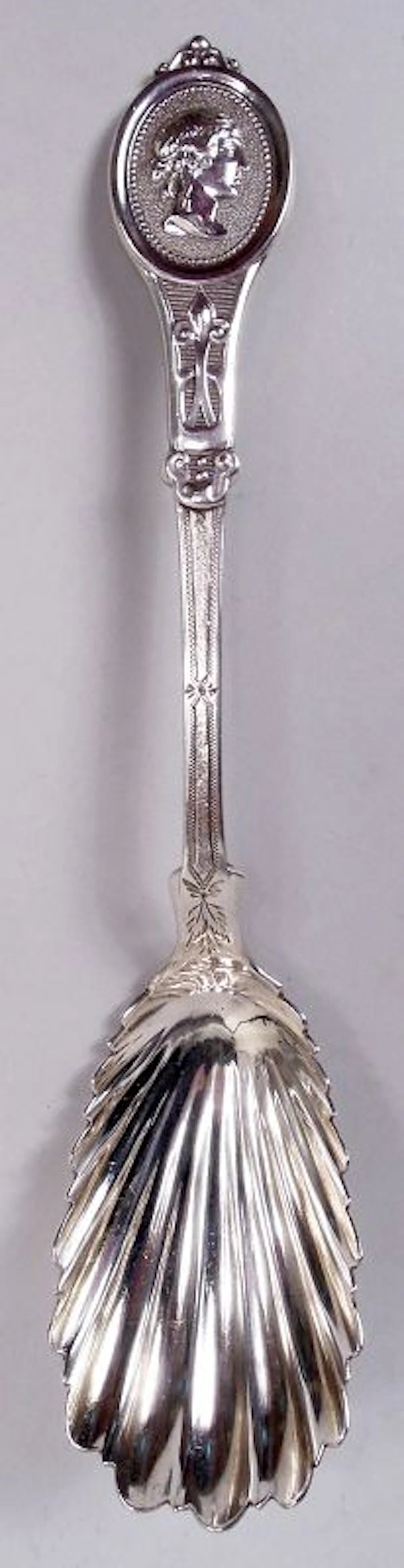 Antique Gorham Medallion Coin Silver Berry Spoon