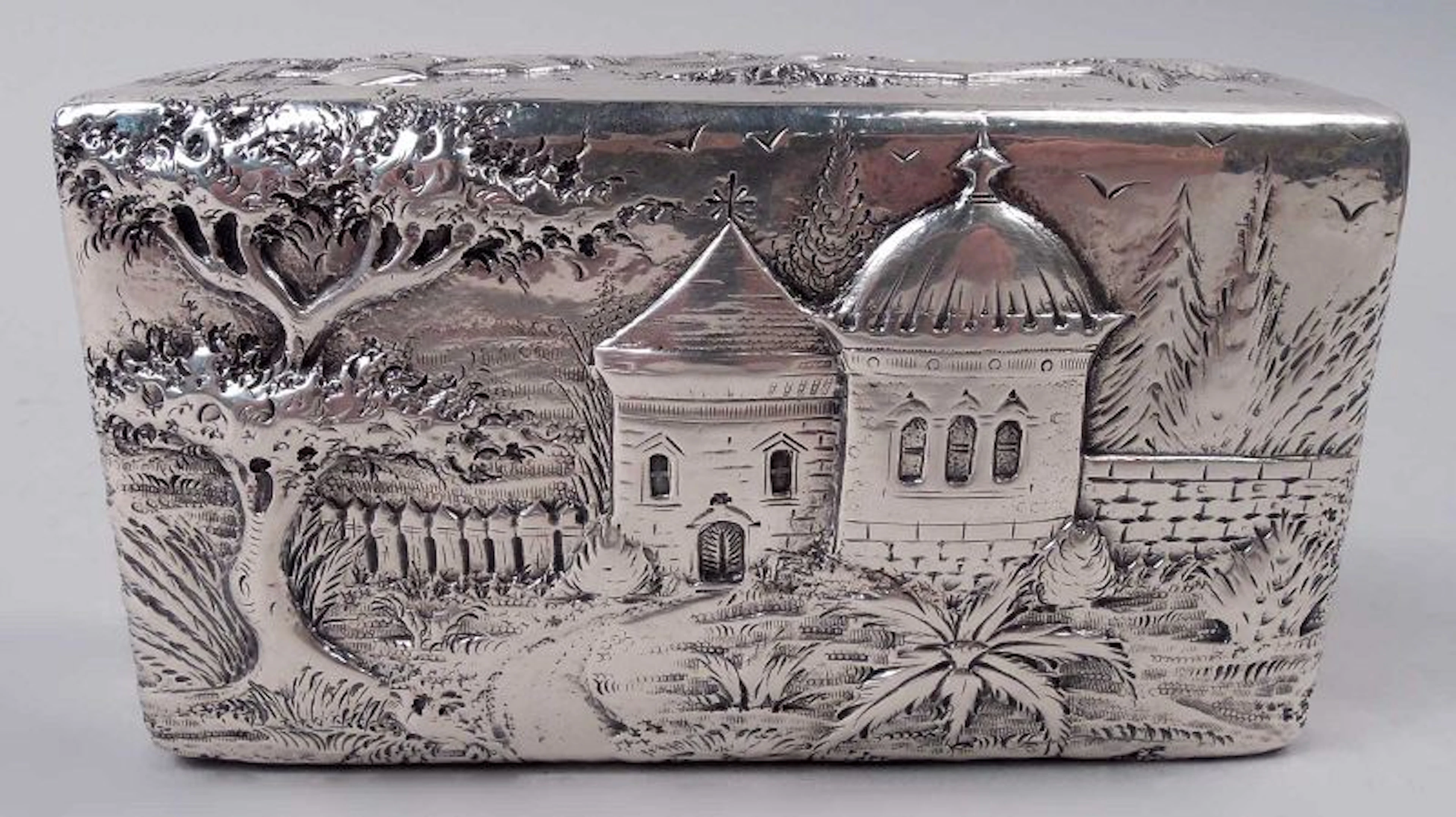 Kirk Baltimore Sterling Silver Box with Picturesque Architecture