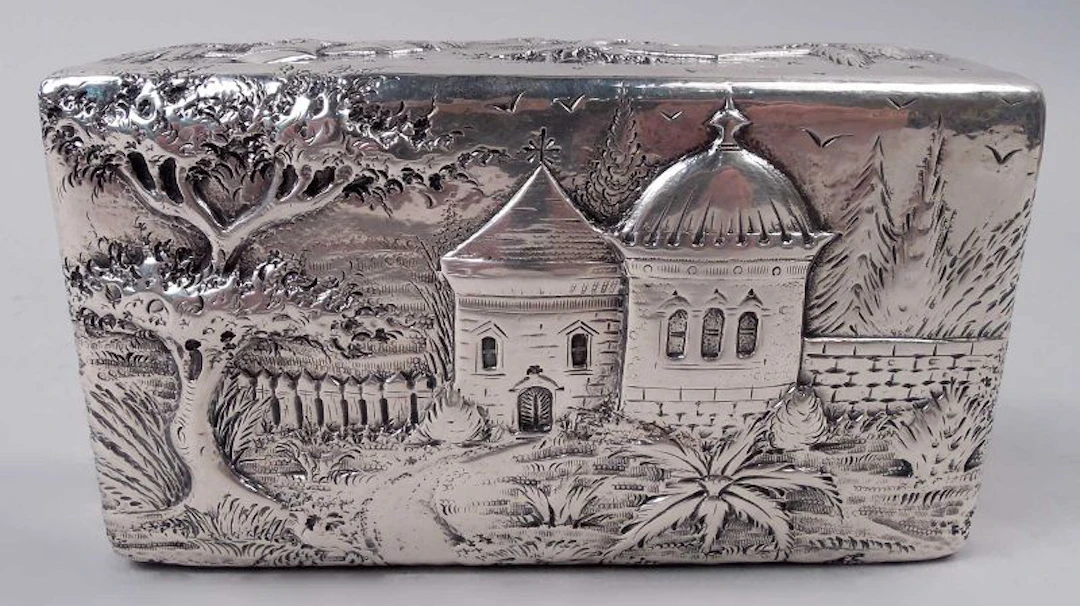 Kirk Baltimore Sterling Silver Box with Picturesque Architecture