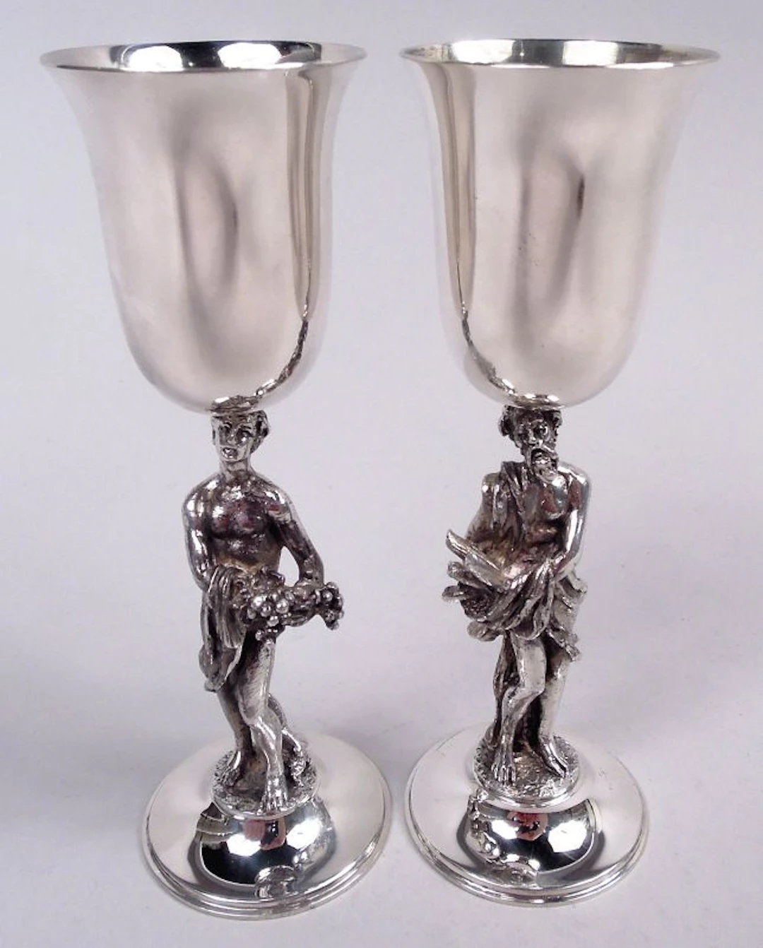 Pair of Asprey English Classical Sterling Silver Cocktail Cups 1981