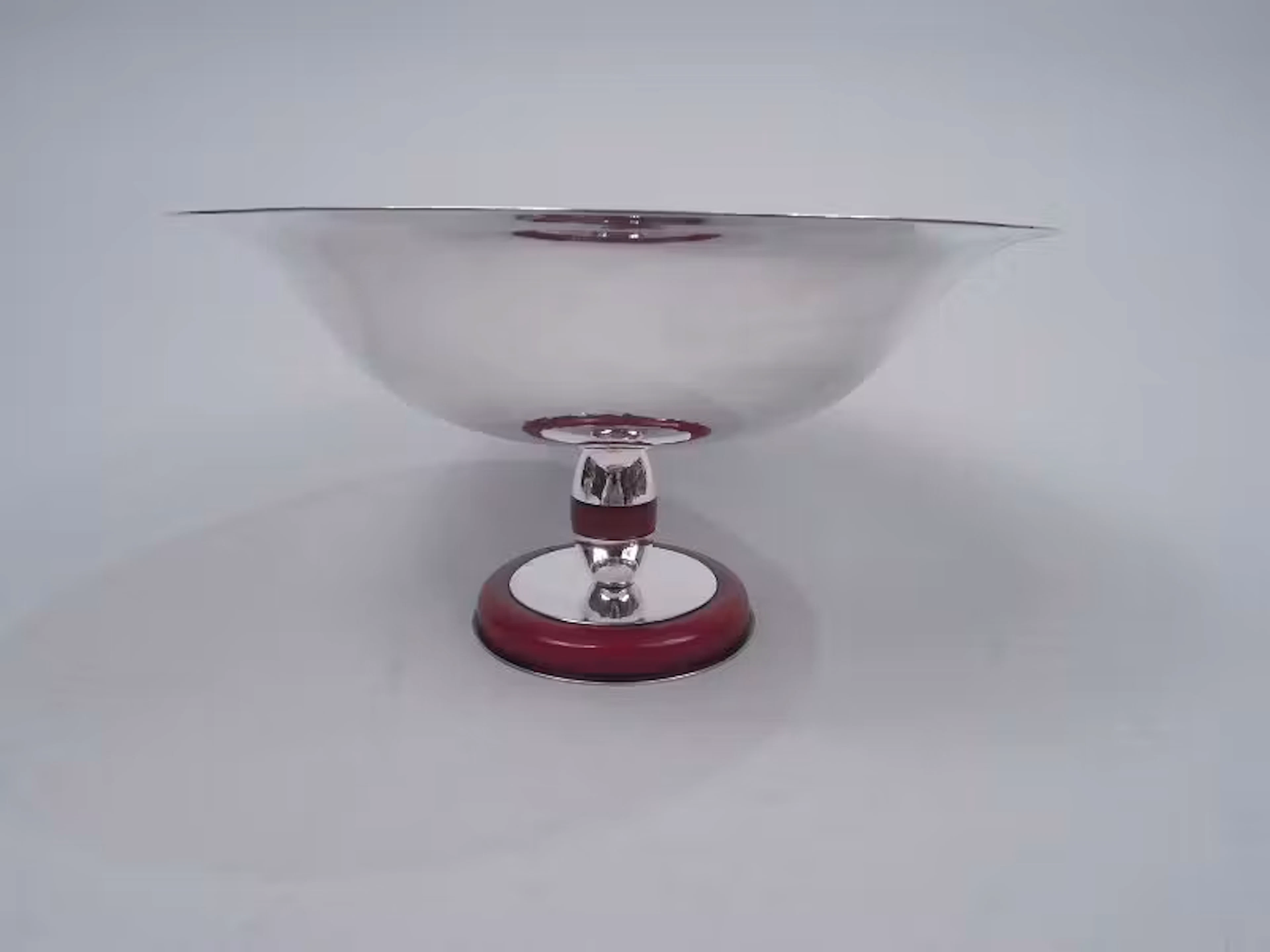Super Stylish Italian Art Deco Sterling Silver and Bakelite Compote