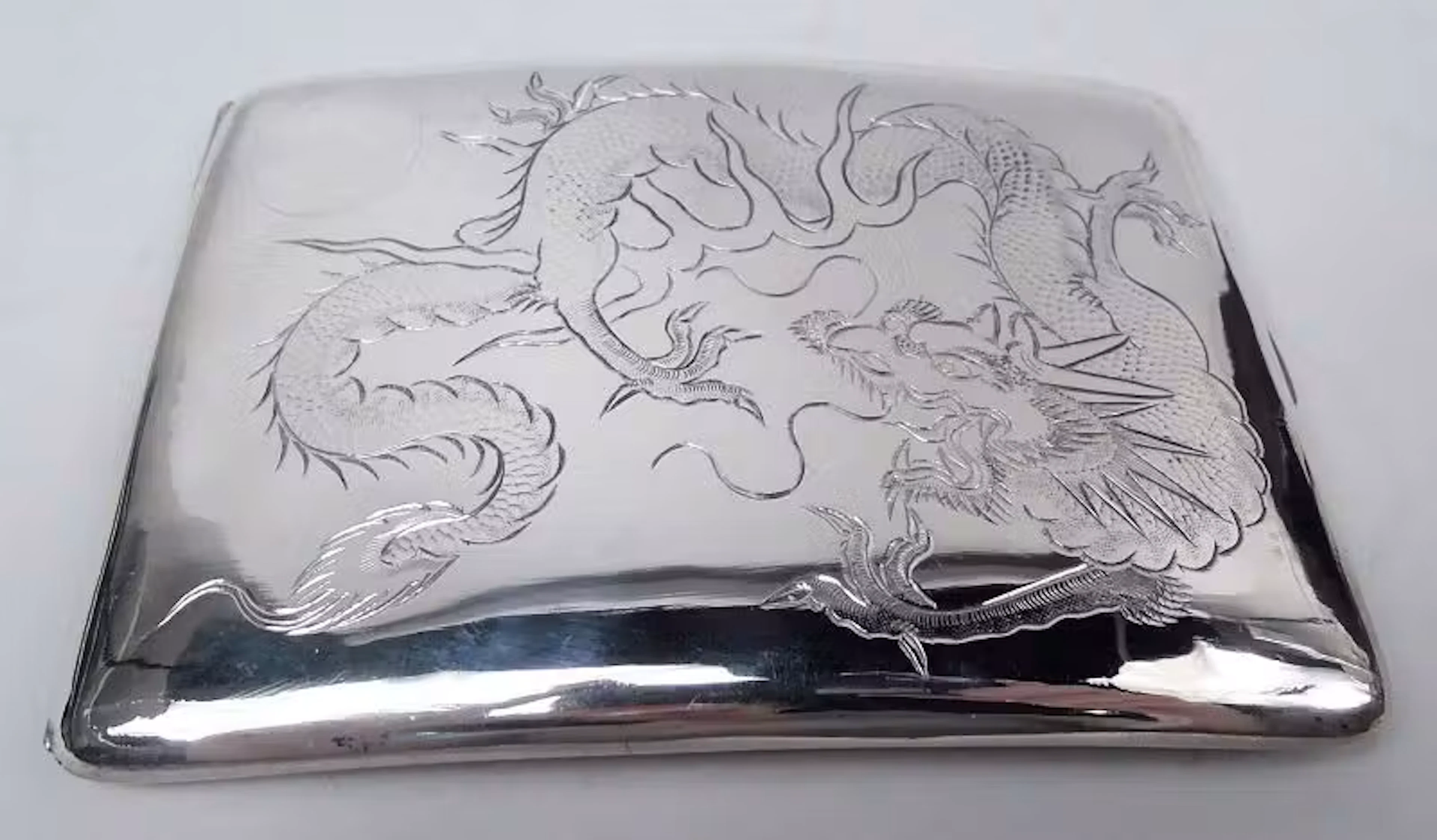 Antique Chinese Export Silver Cigarette Case