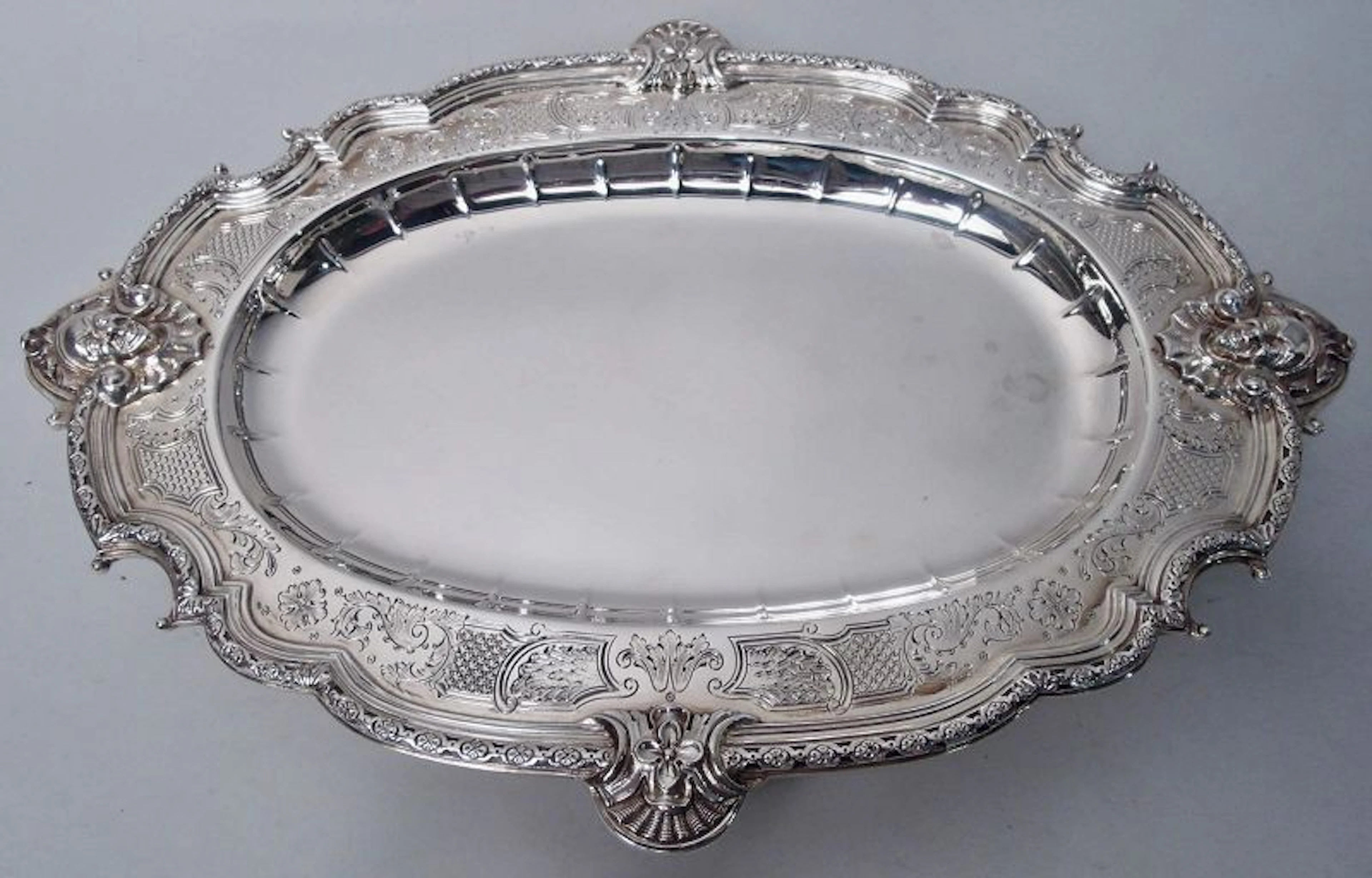 Finest Quality English Tray After Lamerie with Warship Dedication 1935