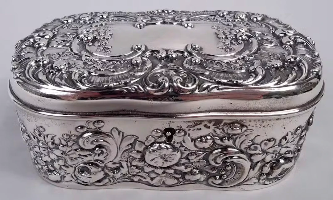 Antique Gorham Victorian Classical Sterling Silver Trinket Box