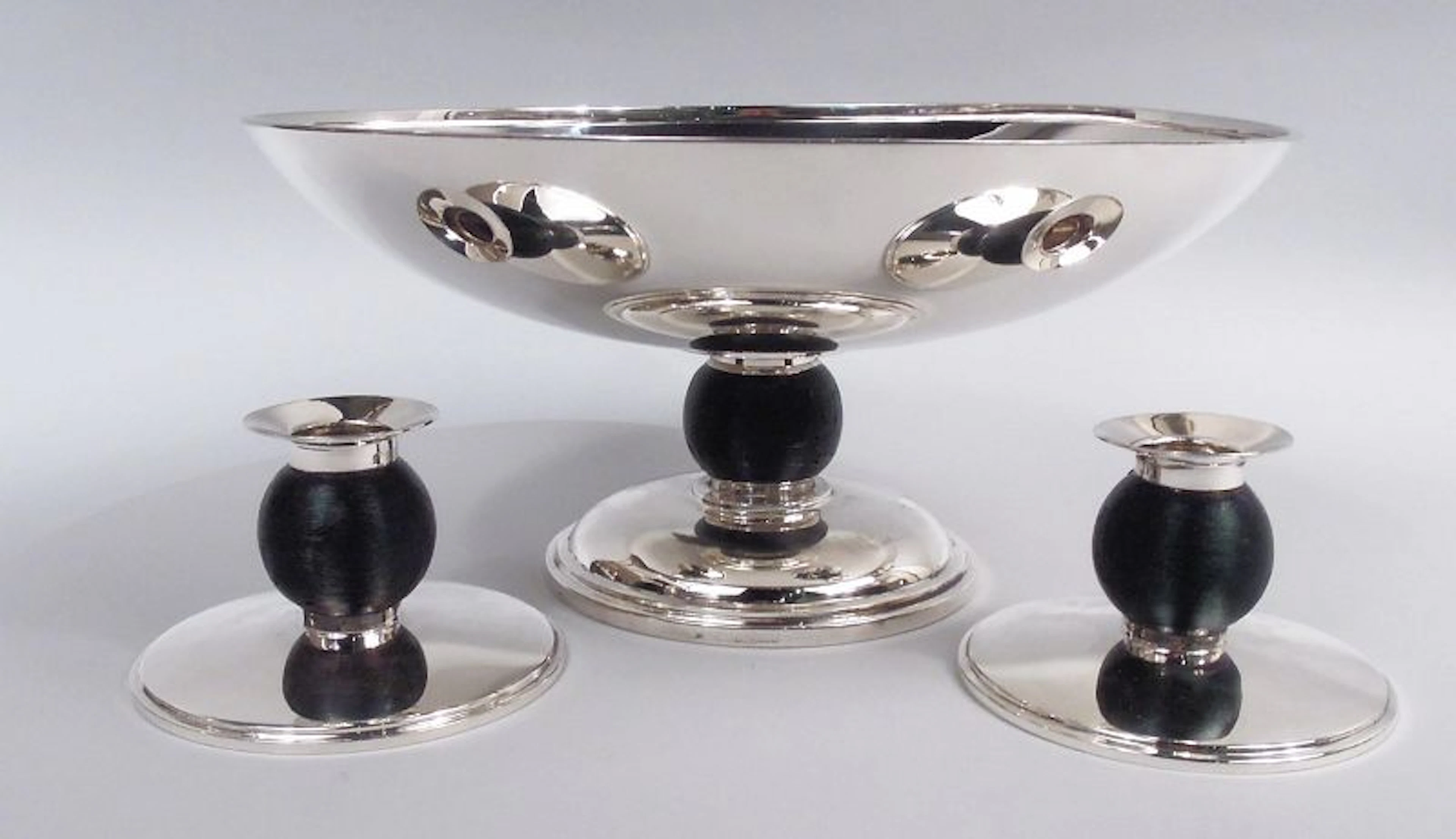 Tiffany Midcentury Centerpiece Garniture with Bowl & Candlesticks