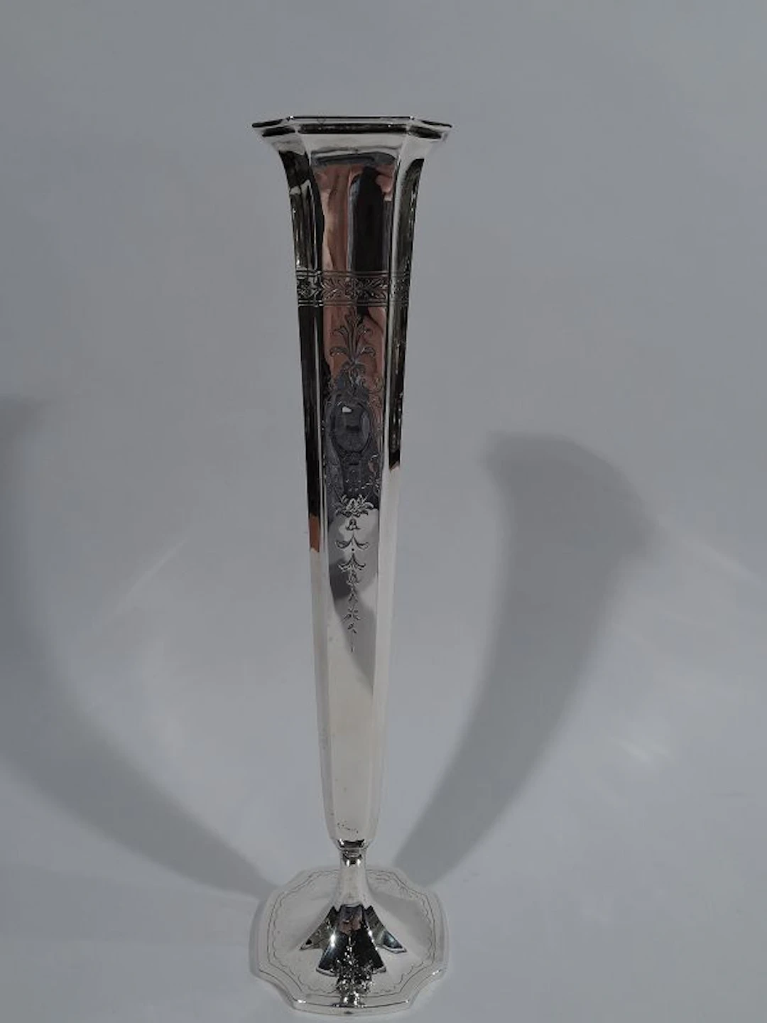 Antique Reed & Barton Tall Edwardian Sterling Silver Vase