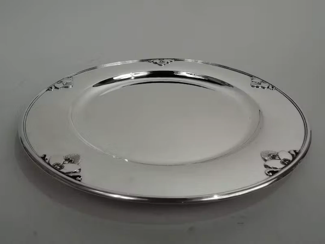 Georg Jensen Cactus Sterling Silver Dinner Plate Charger