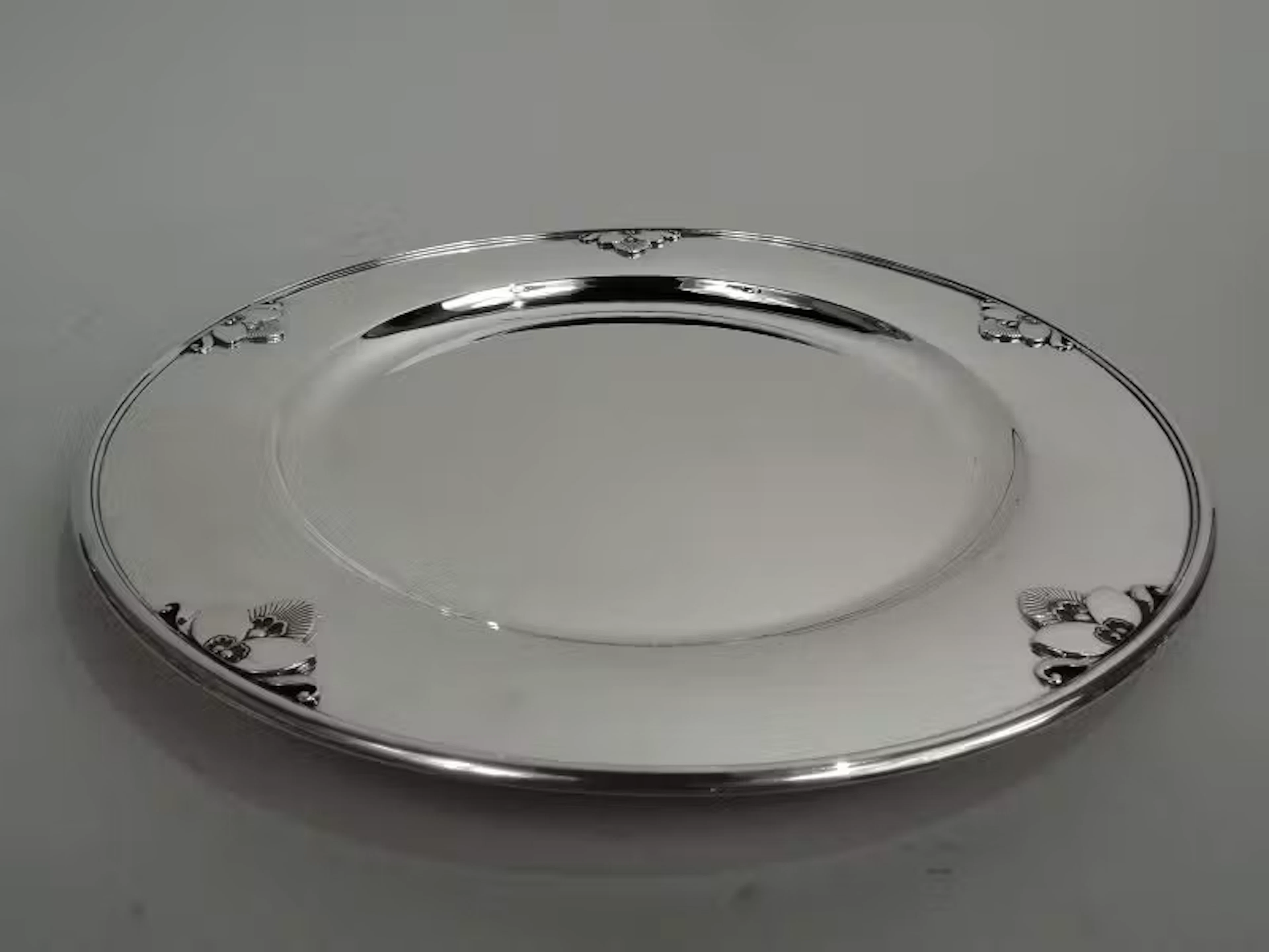 Georg Jensen Cactus Sterling Silver Dinner Plate Charger
