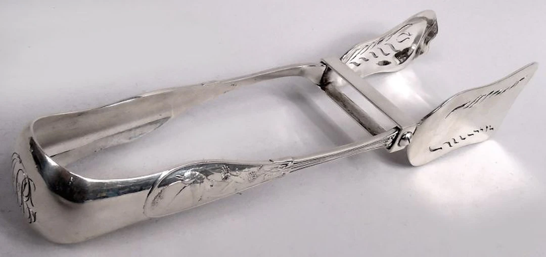 Rare Tiffany Japanese Sterling Silver Asparagus Tongs