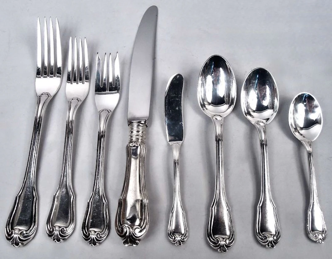 Buccellati Borgia Sterling Silver Dinner Set for 12 with 96 Pieces
