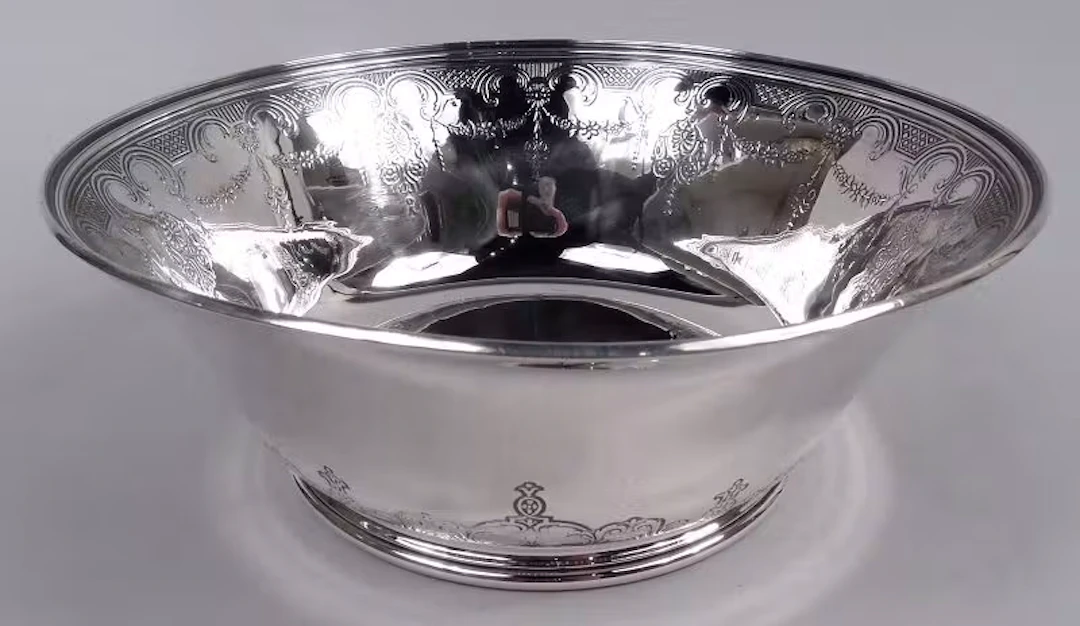 Antique Tiffany Edwardian Classical Sterling Silver Bowl