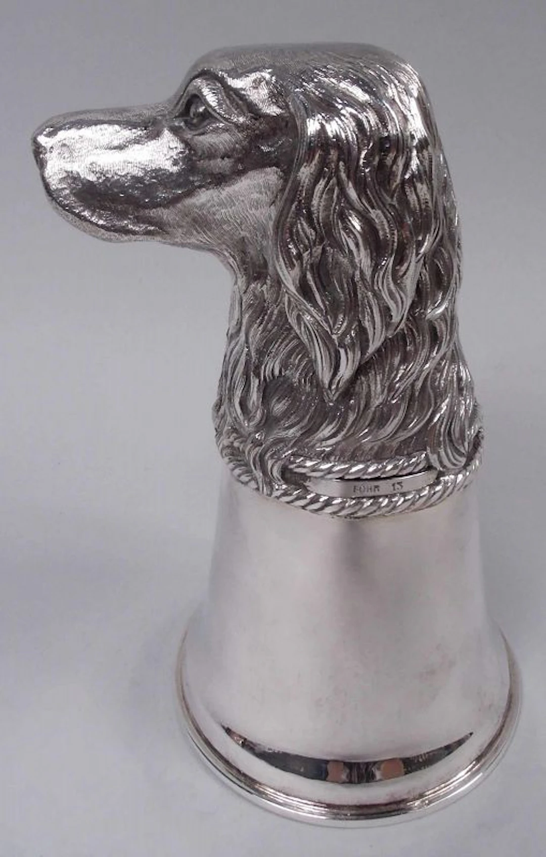 Antique German Silver Spaniel Dog Stirrup Cup