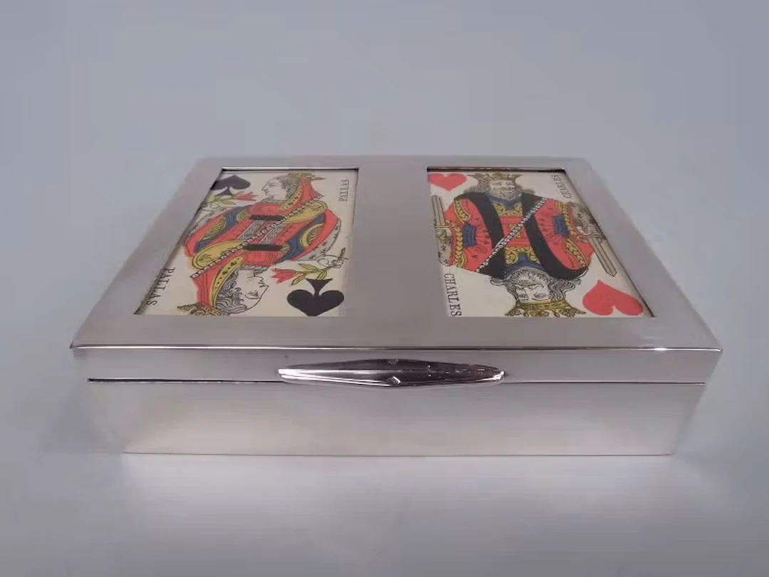Antique German Silver Playing Card Box