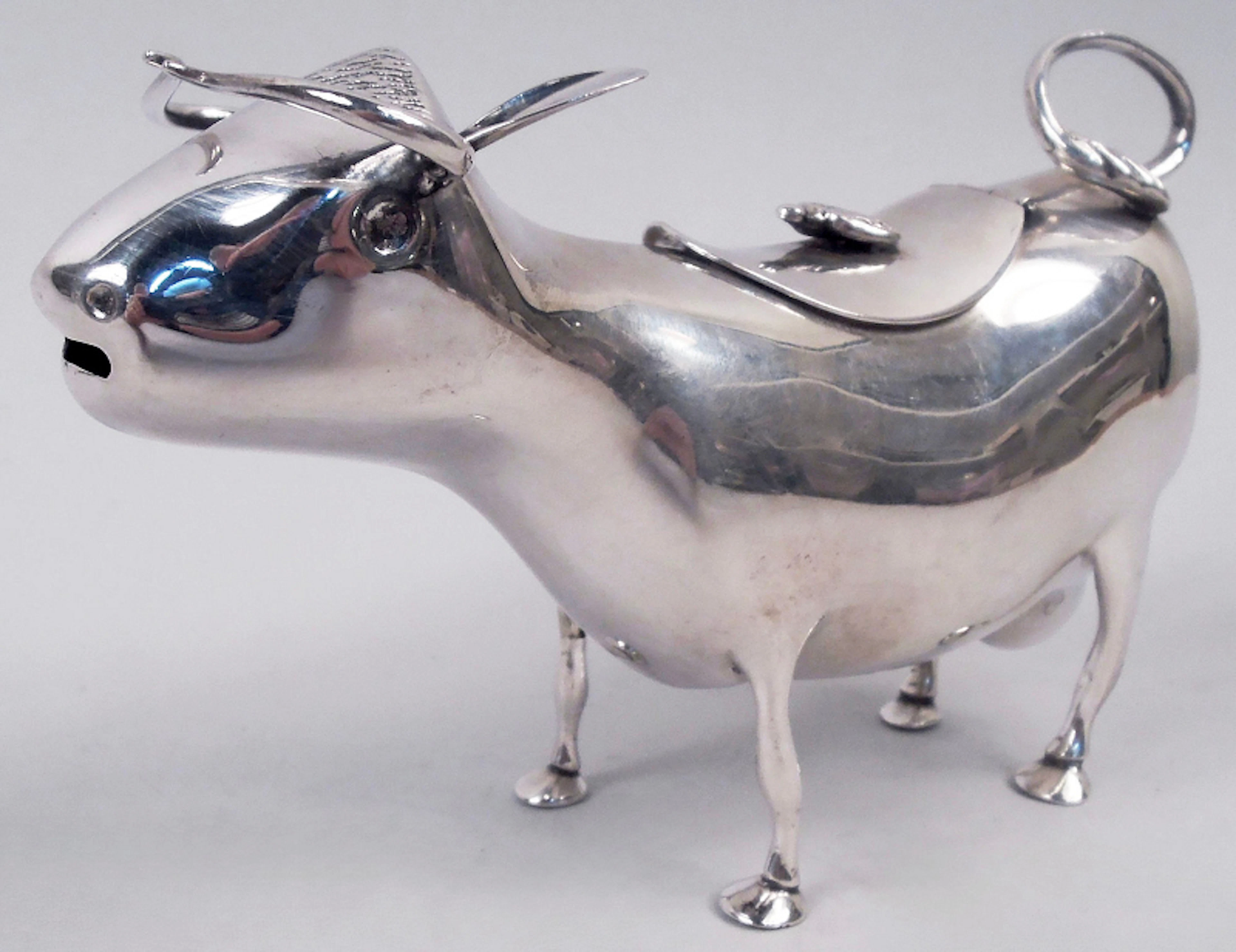 Traditional Dutch Silver Cow Creamer 1955