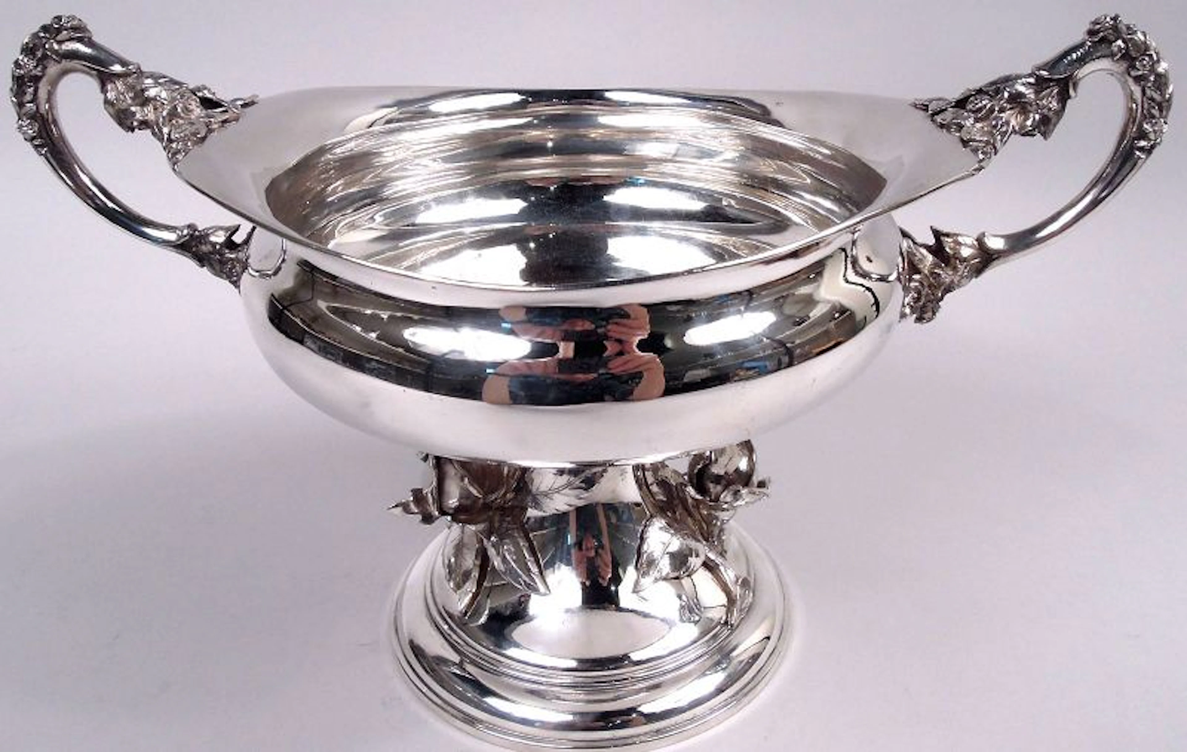 Pretty German Silver Footed Bowl with Rosebuds