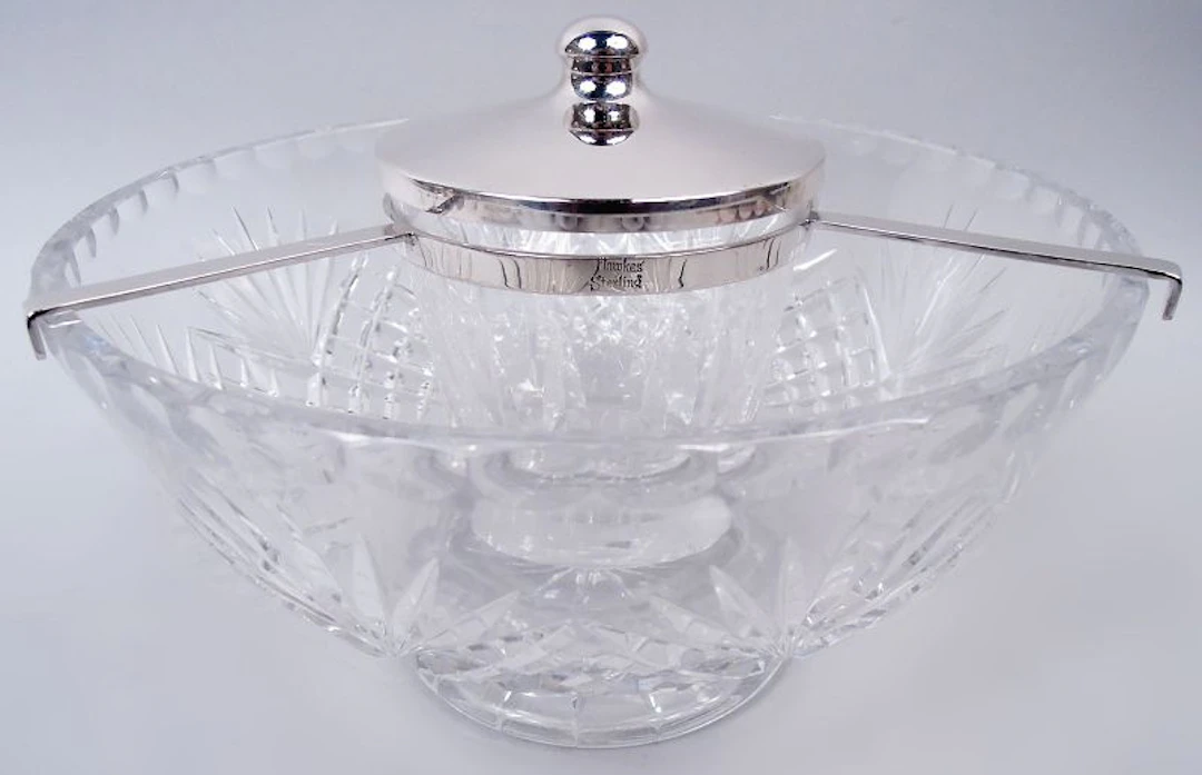 Hawkes American Edwardian Sterling Silver & Cut-Glass Caviar Bowl