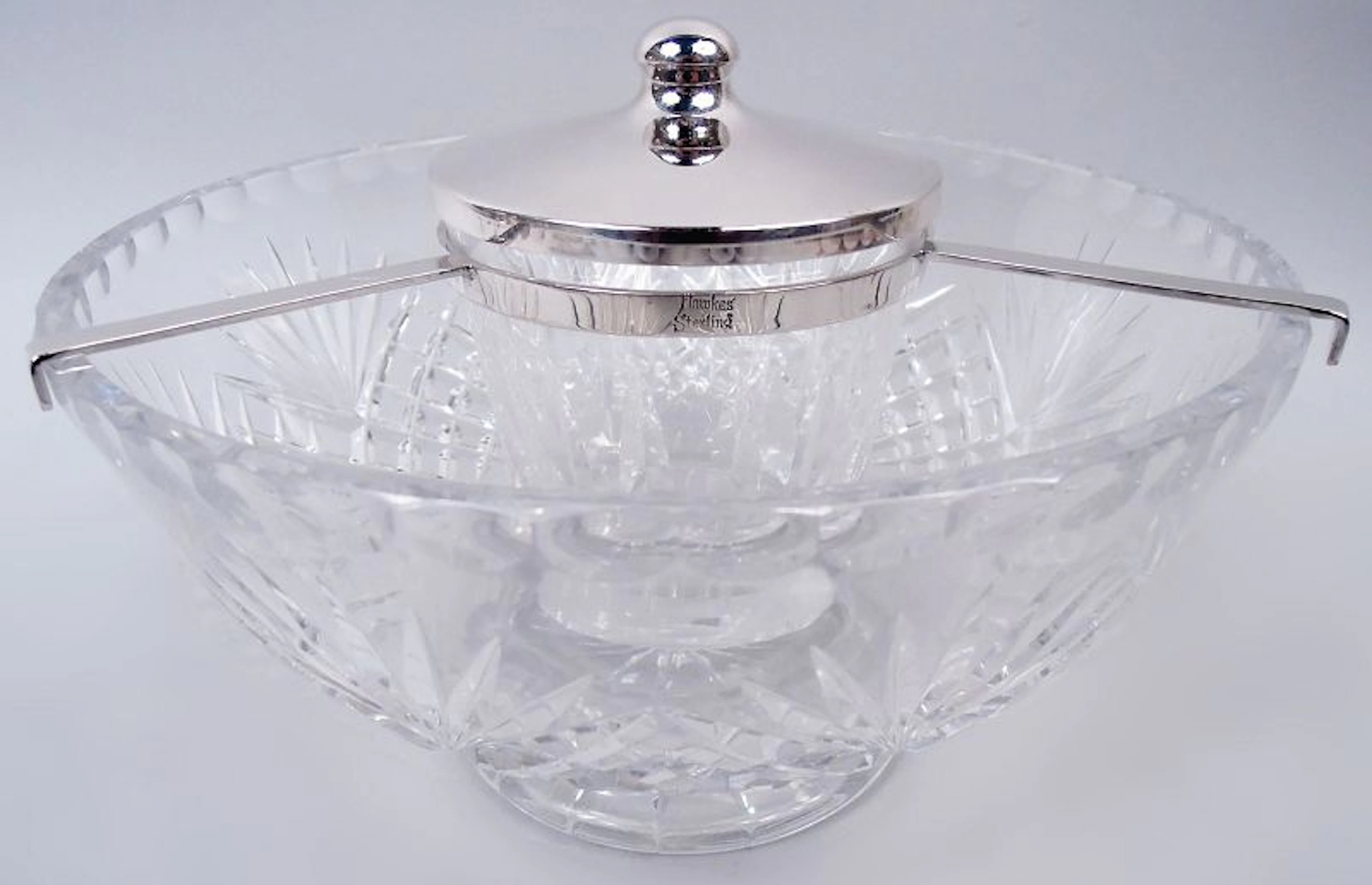 Hawkes American Edwardian Sterling Silver & Cut-Glass Caviar Bowl