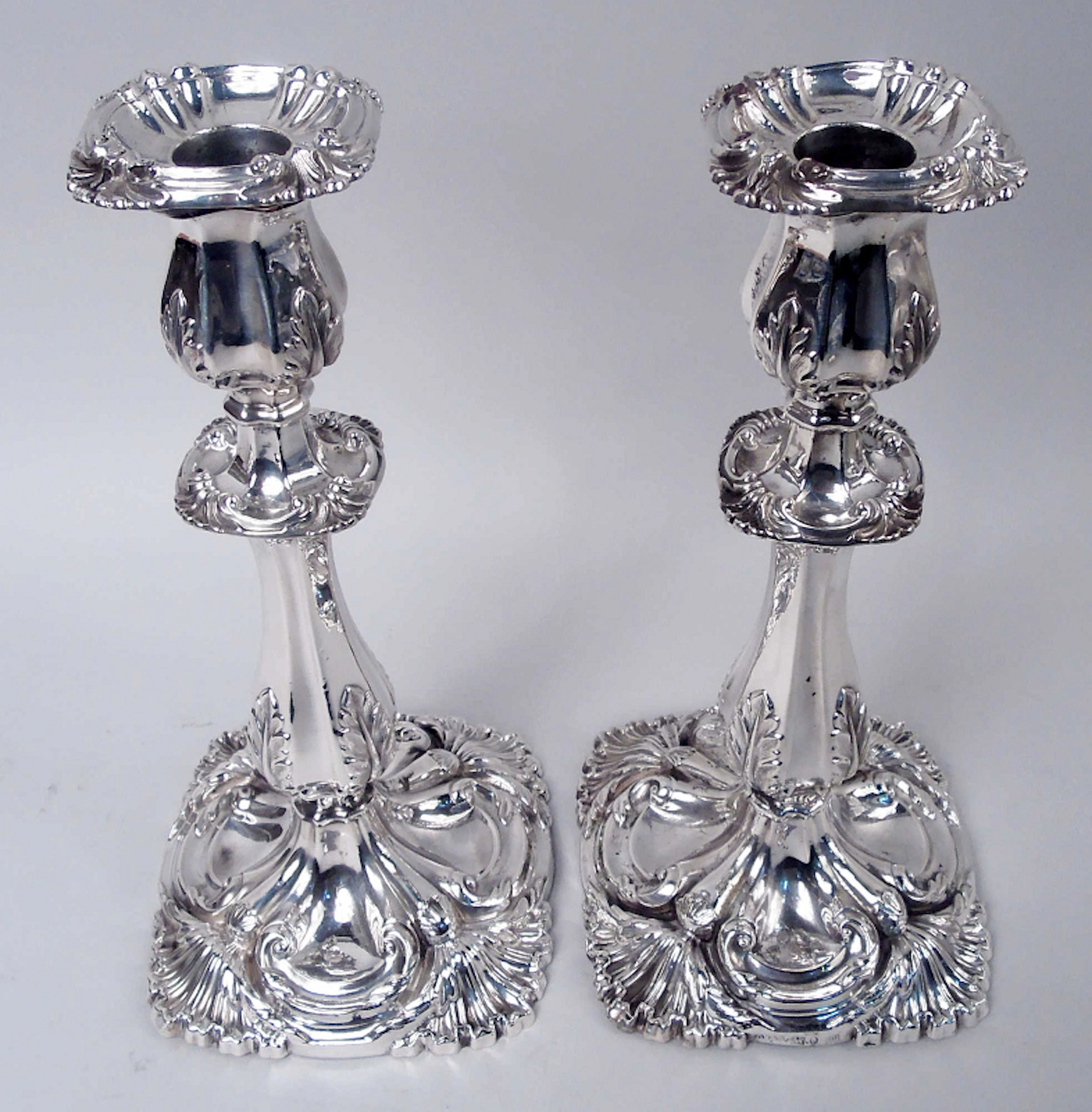 Pair of English Georgian Regency Sterling Silver Candlesticks 1836