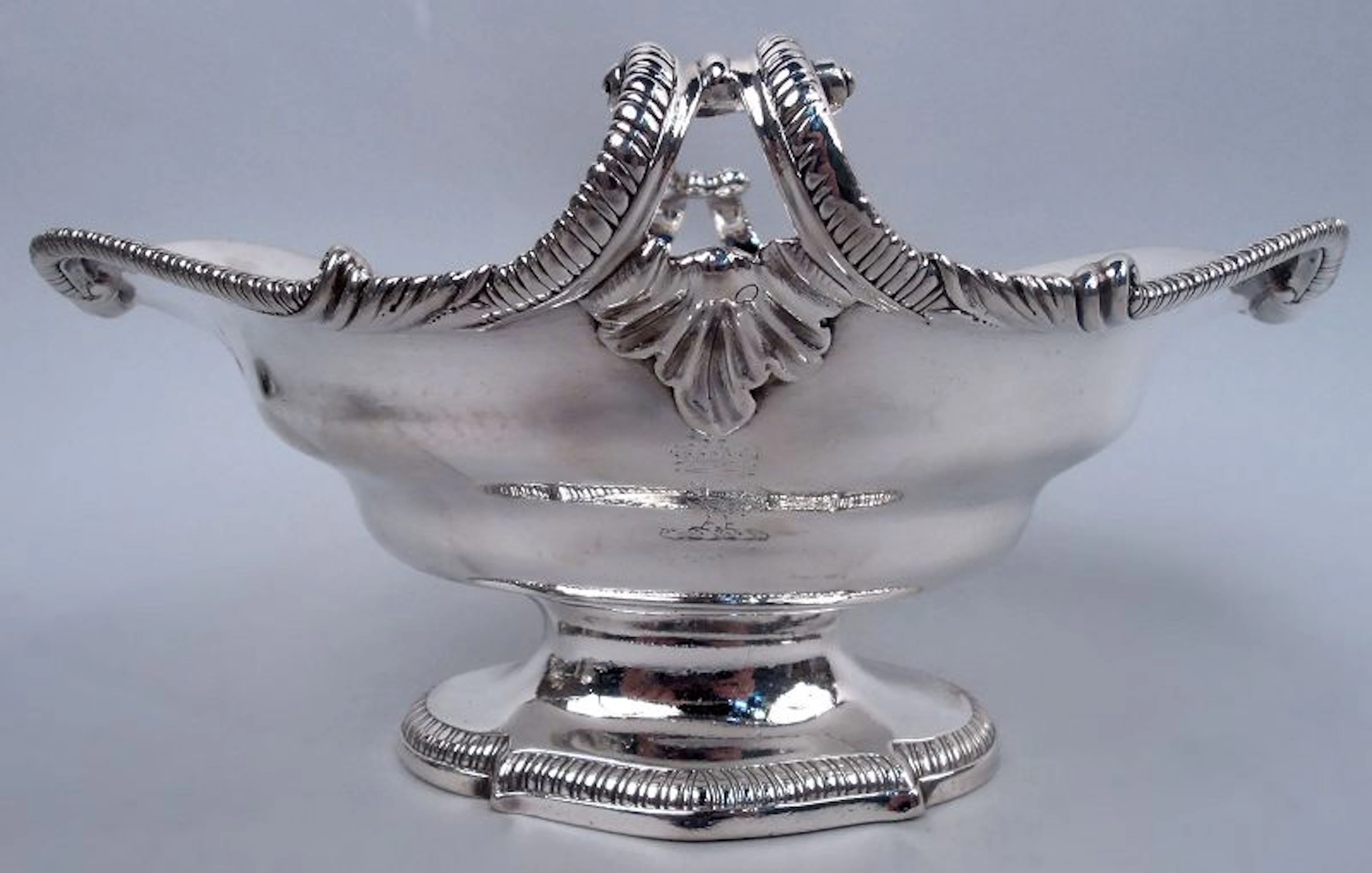 Antique English Georgian Classical Sterling Silver Gravy Bowl 1759