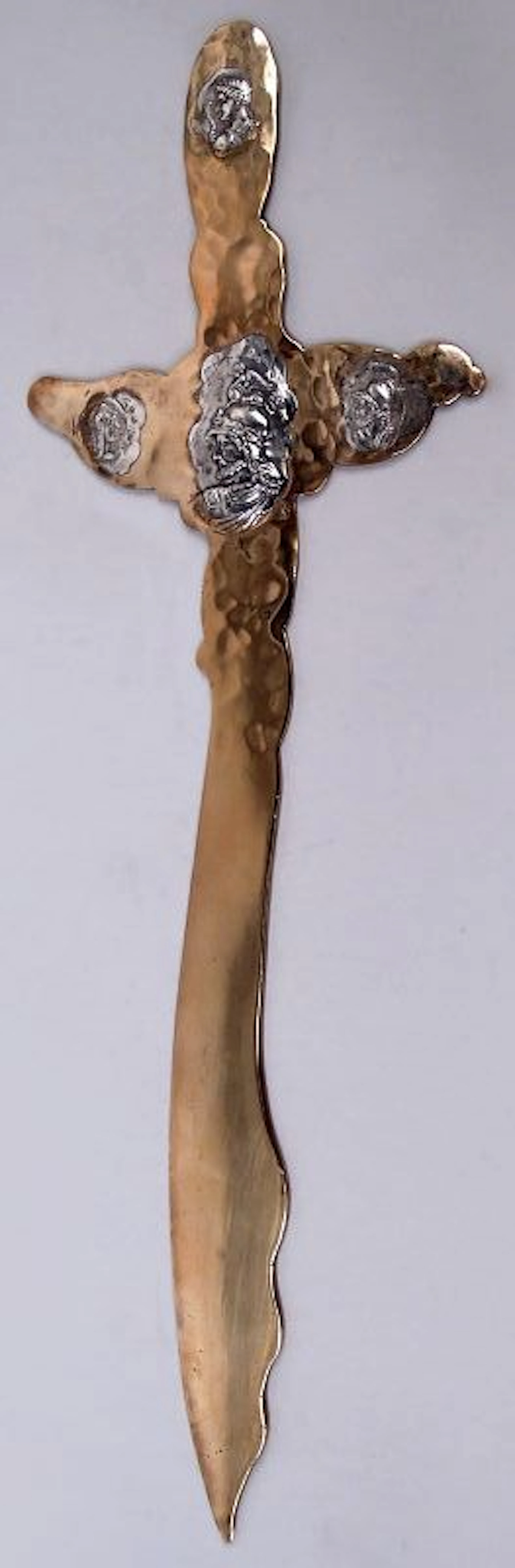 American Mixed Metal Paper Knife in Archaeological Medallion Pattern