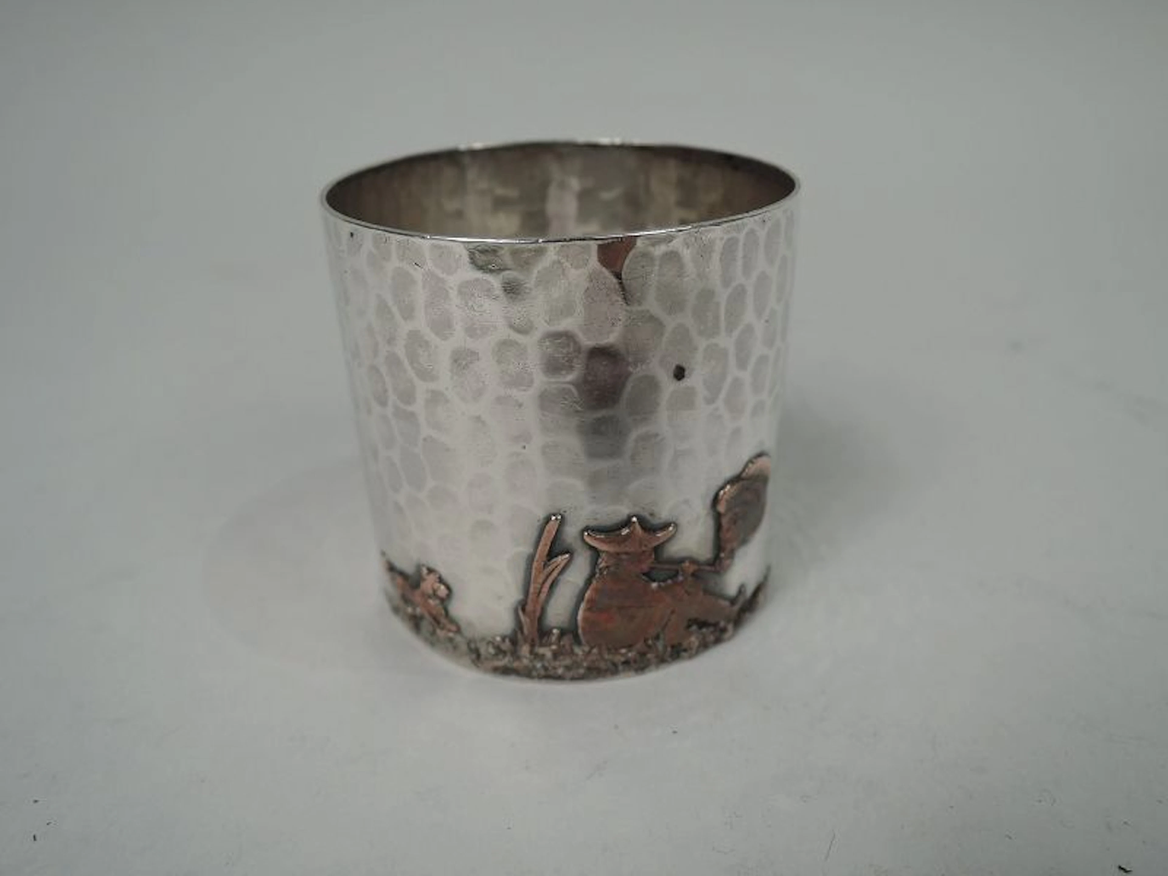 Gorham Japonesque Mixed Metal Hand Hammered Napkin Ring 1882