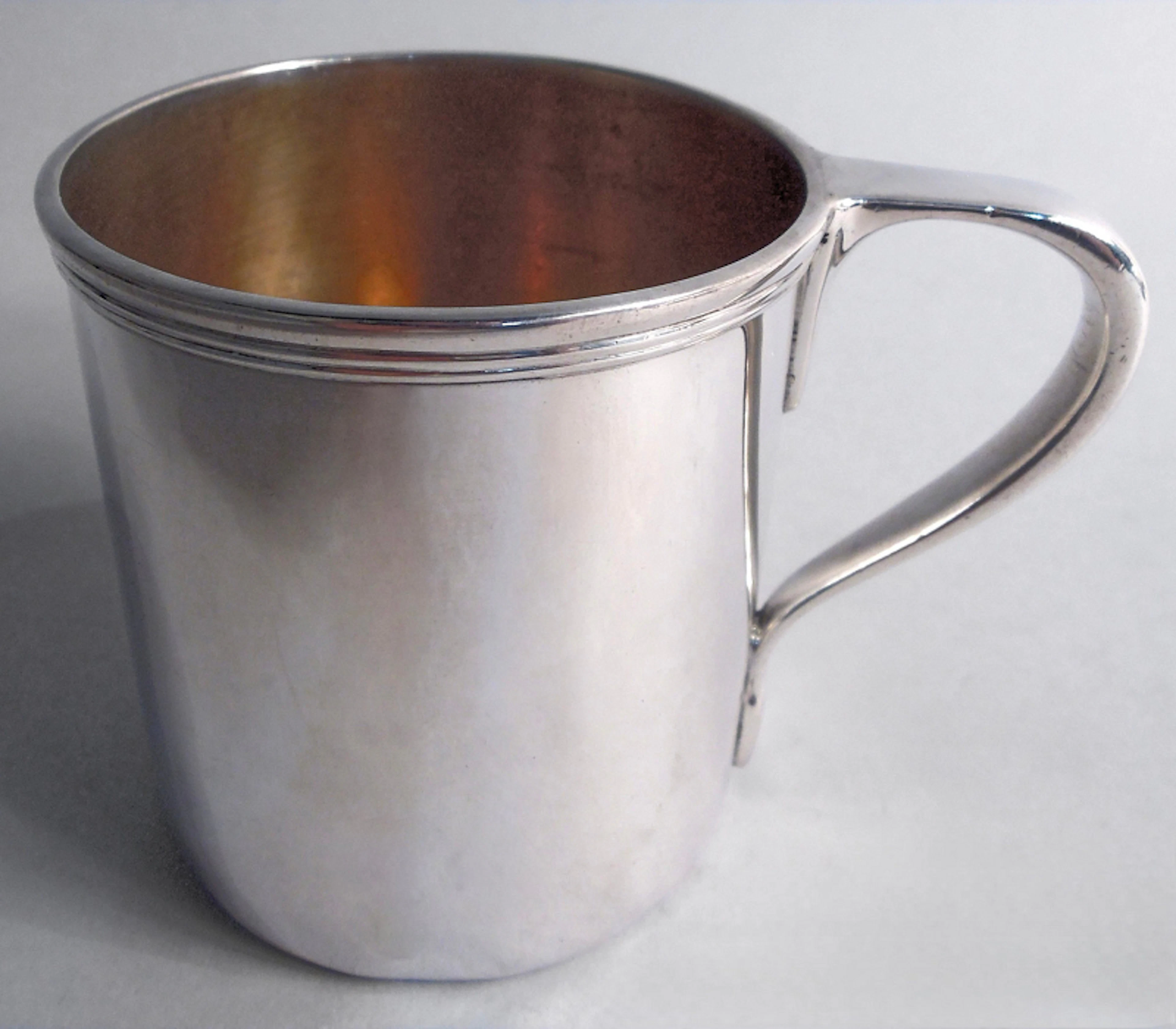 Antique Victorian Classical Sterling Silver Baby Cup by Tiffany