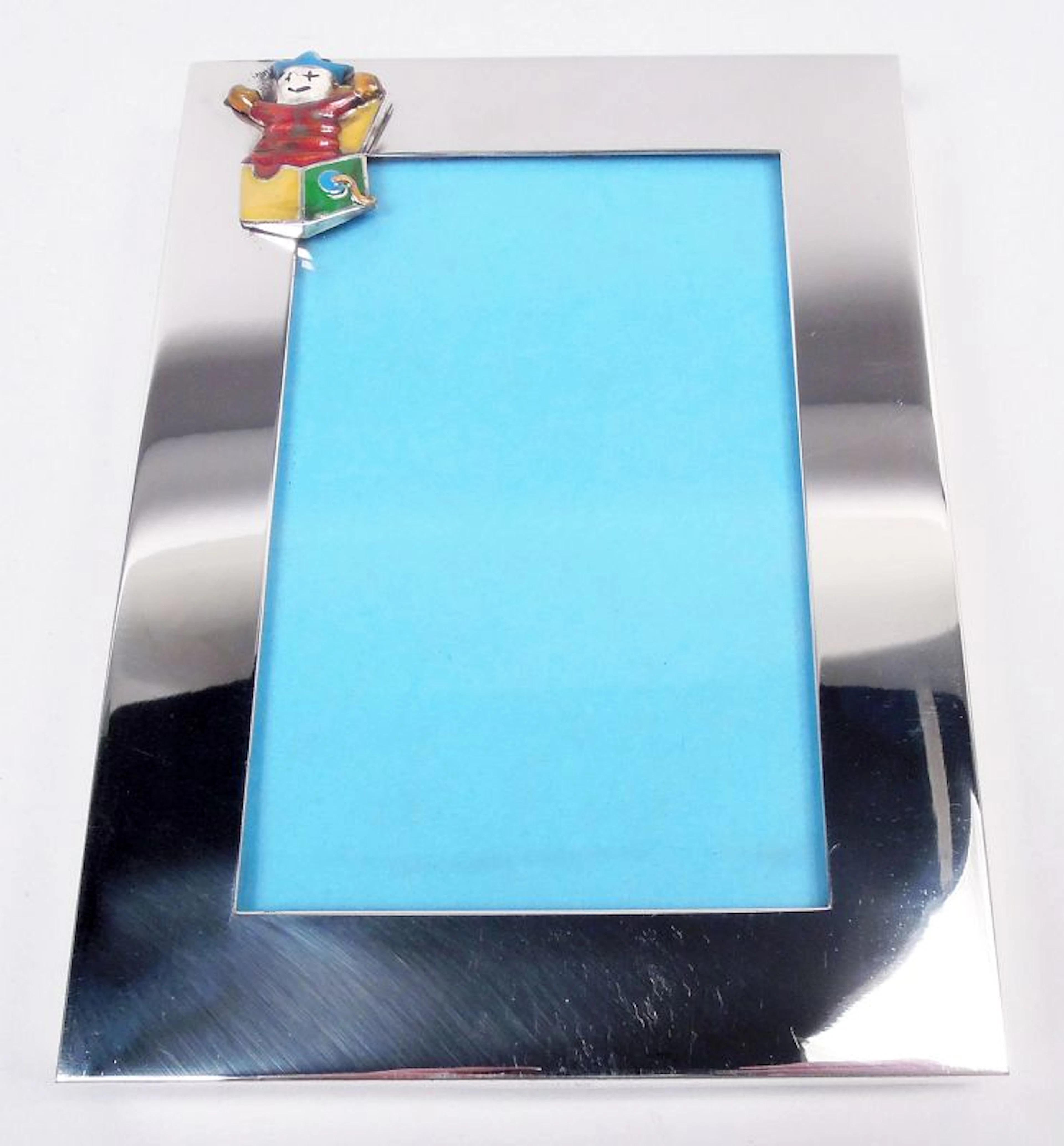 Tiffany Modern Sterling Silver & Enamel Jack-in-the-Box Picture Frame